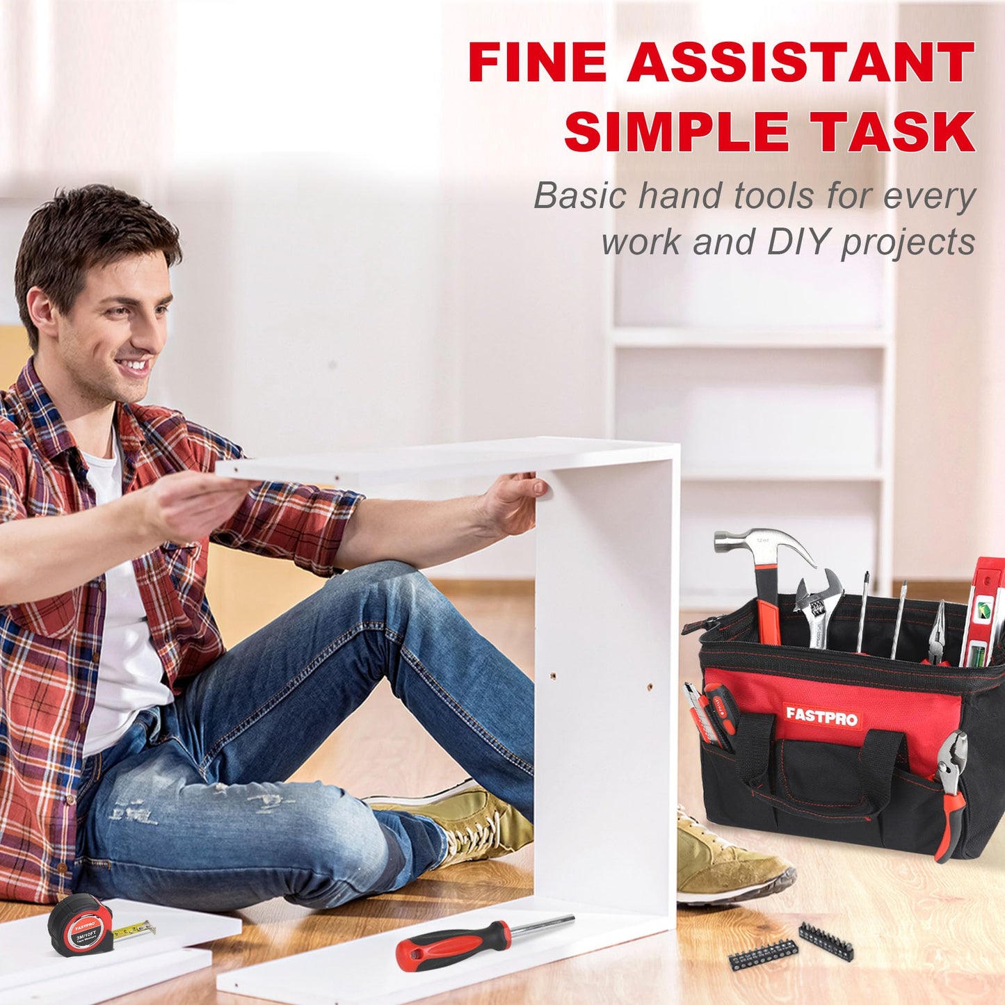 FASTPRO 220-Piece Home Tool Set, Household Repairing Tool Kit