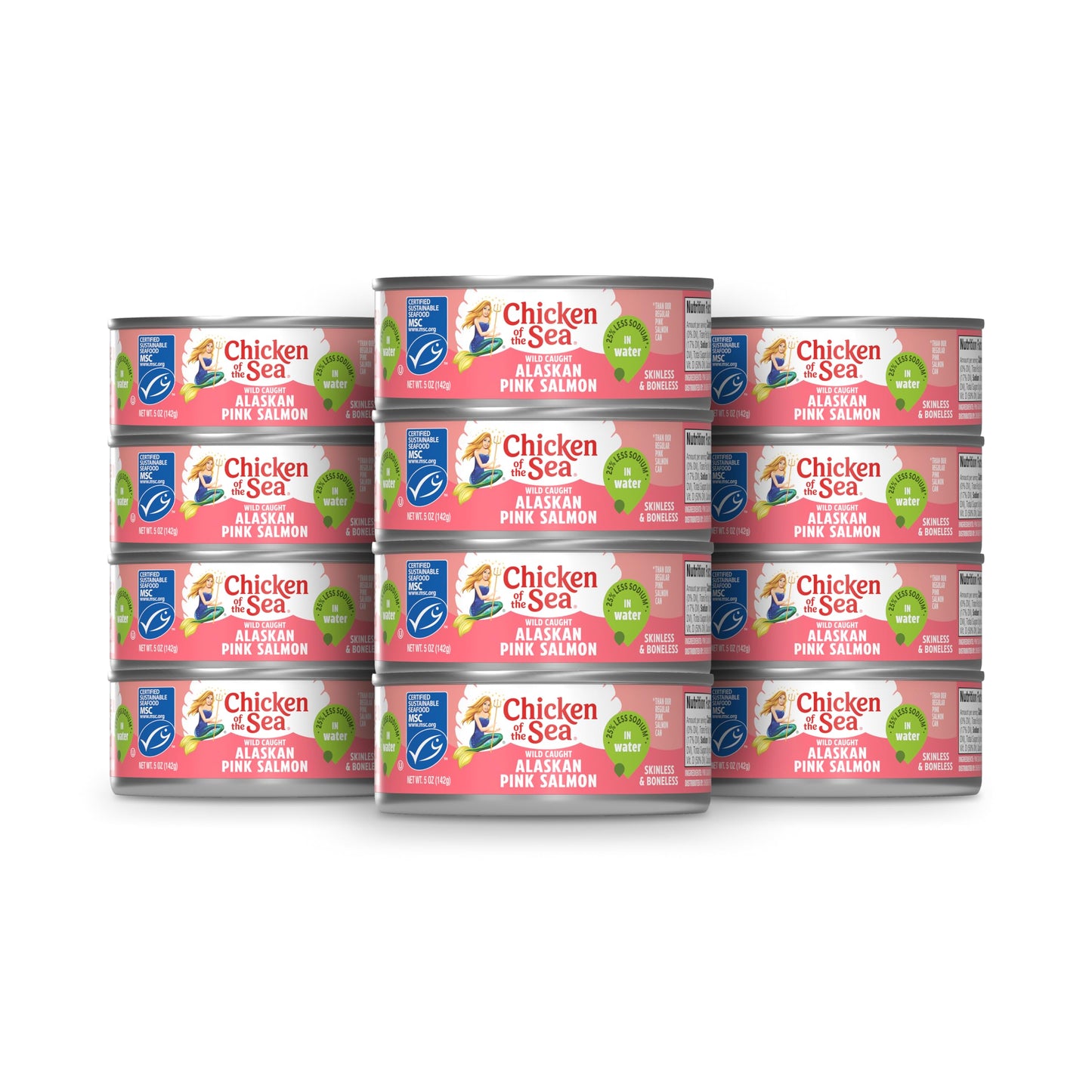 Chicken of the Sea Alaskan Pink Salmon, 14.75 Ounce Cans (Pack of 12), Wild Caught Canned Salmon, Traditional Style