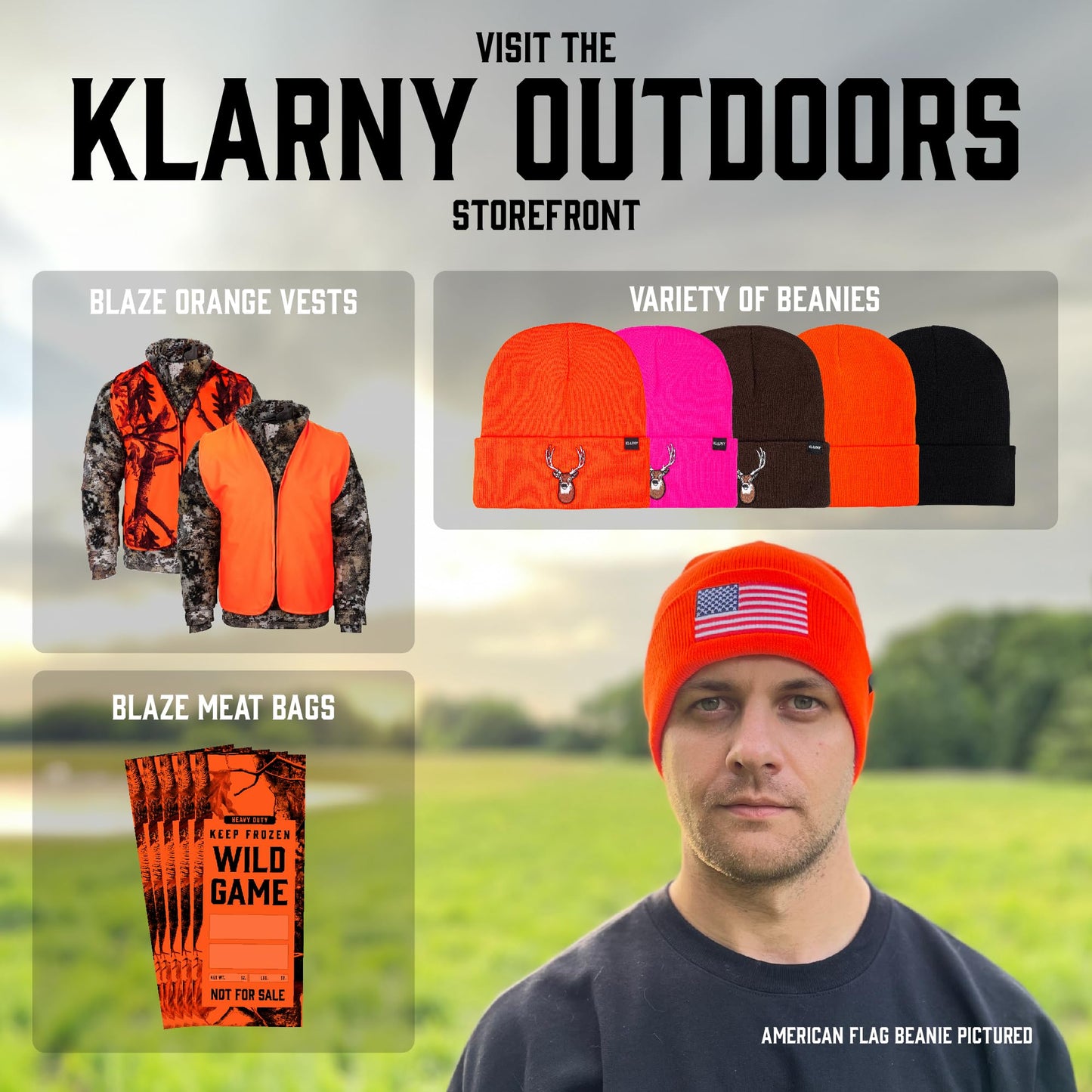 Klarny Orange Safety Vest, High-Visibility, Waterproof Deer and Bow Hunting Gear, Quiet Hunter Vests and Hunting Accessories