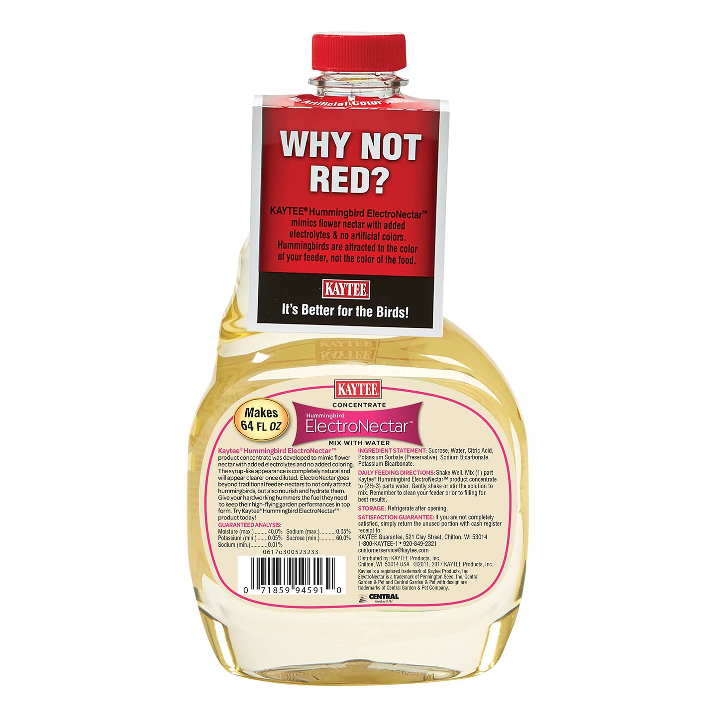 Kaytee Hummingbird ElectroNectar Wild Bird Food, Ready to Use, 64 Ounces
