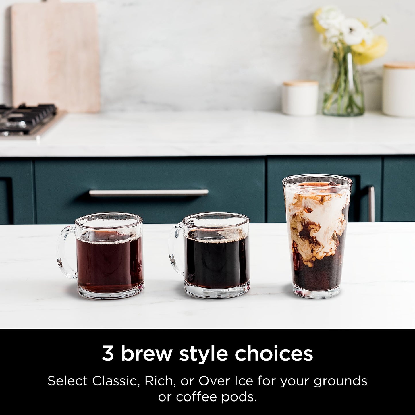 Ninja Hot and Iced Coffee Maker, Single Serve Coffee Maker and Drip Coffee Machine, DualBrew Pro Specialty 12-Cup with K-Cup Combo, Includes Permanent Filter, CFP307