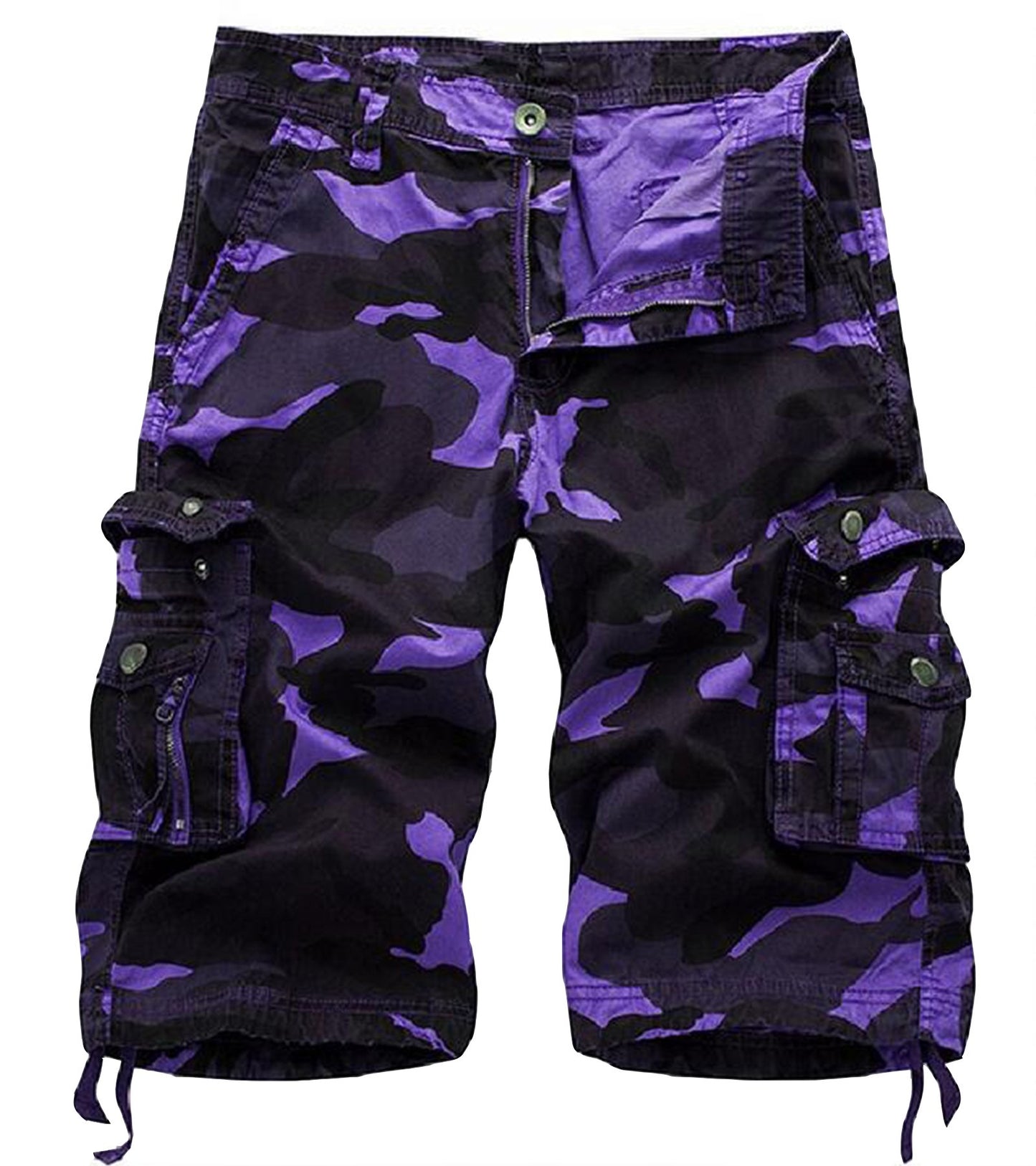 Men's Camo Cargo Shorts Relaxed Fit Multi-Pocket Outdoor Camouflage Cargo Shorts Cotton