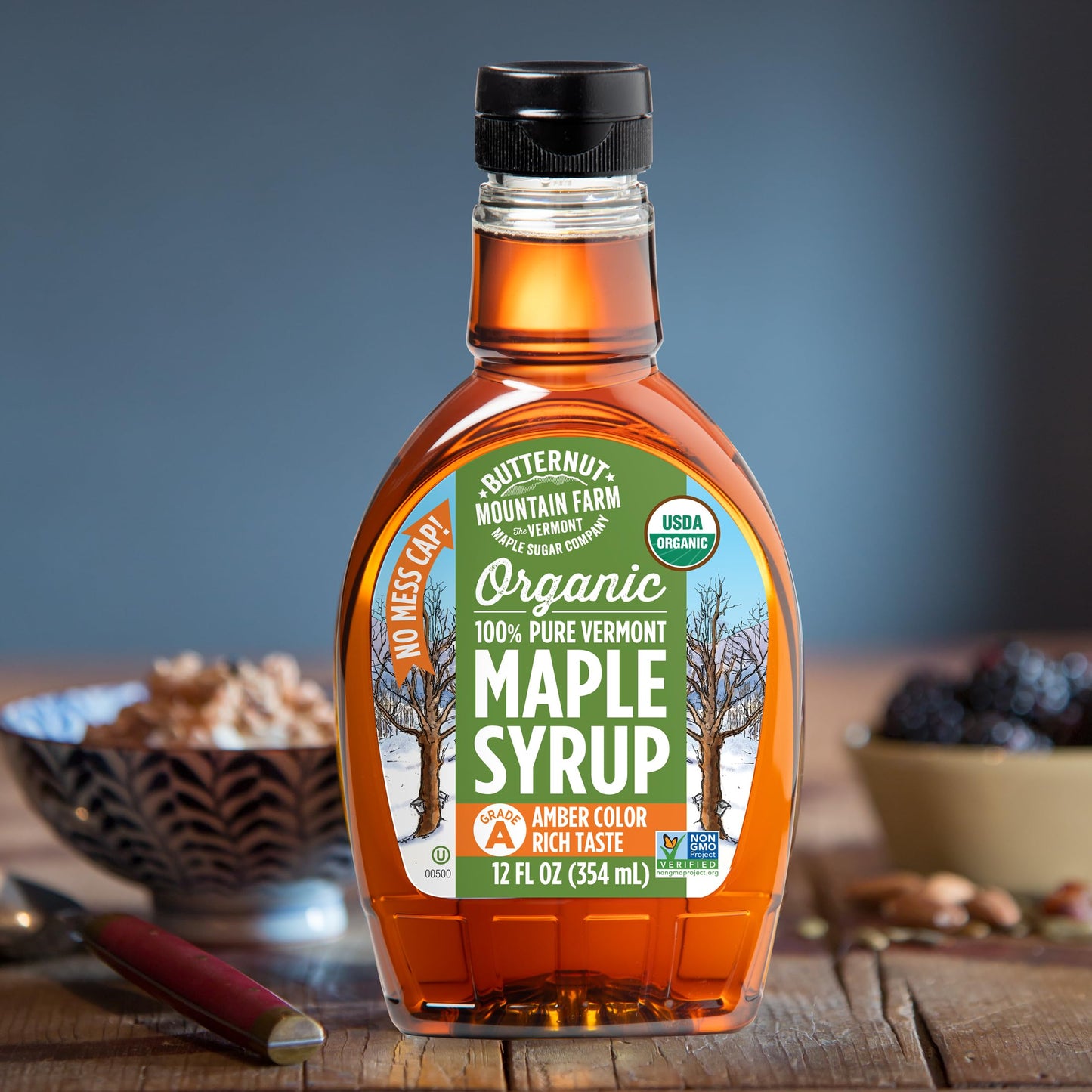 Butternut Mountain Farm Pure Vermont Maple Syrup, Grade A, Dark Color, Robust Taste, All Natural, Easy Pour, 32 Fl Oz, 1 Qt (Prev Grade B)