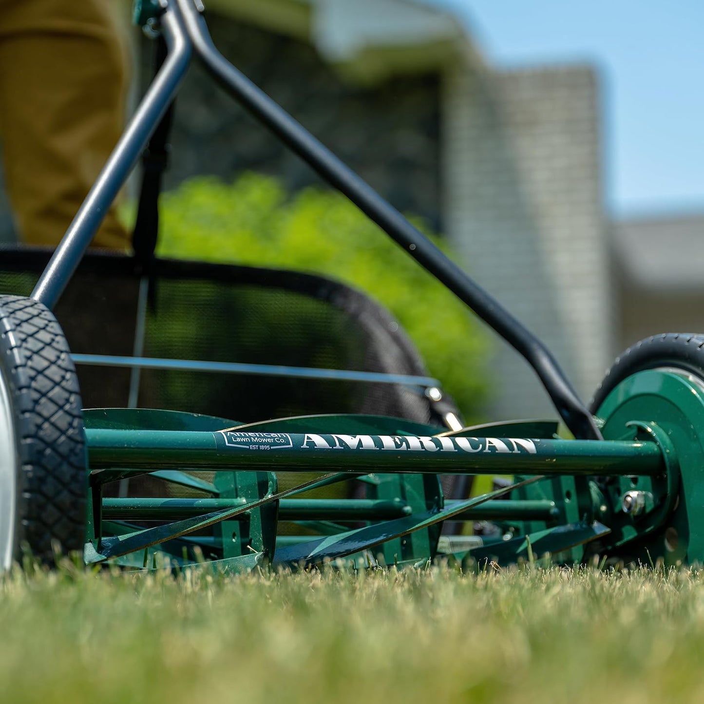 American Lawn Mower Company 1204-14 14-Inch 4-Blade Push Reel Lawn Mower, Red