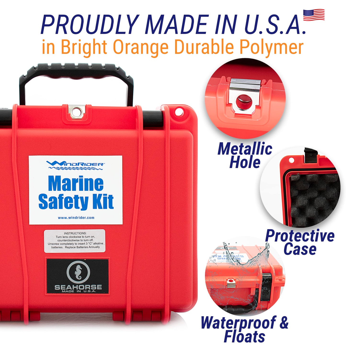 USCG Approved Boat Safety Kit - Electronic Flare - First Aid Kit - Whistle - Multi Tool - Waterproof Case Coast Guard Boating Marine Flares Emergency Distress Signals