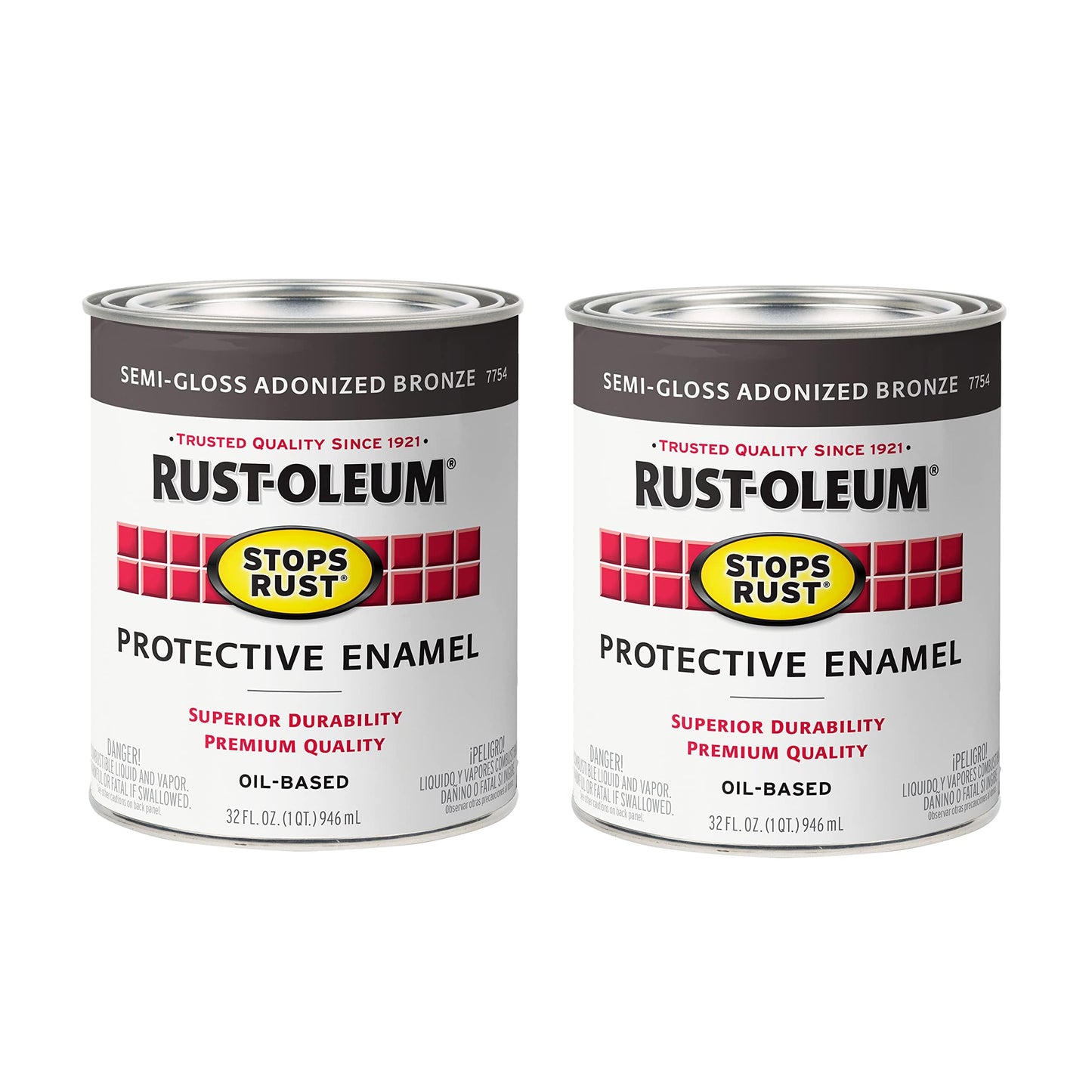 Rust-Oleum 7779502 Stops Rust Brush On Paint, Quart, Gloss Black, 32 Fl Oz (Pack of 1)