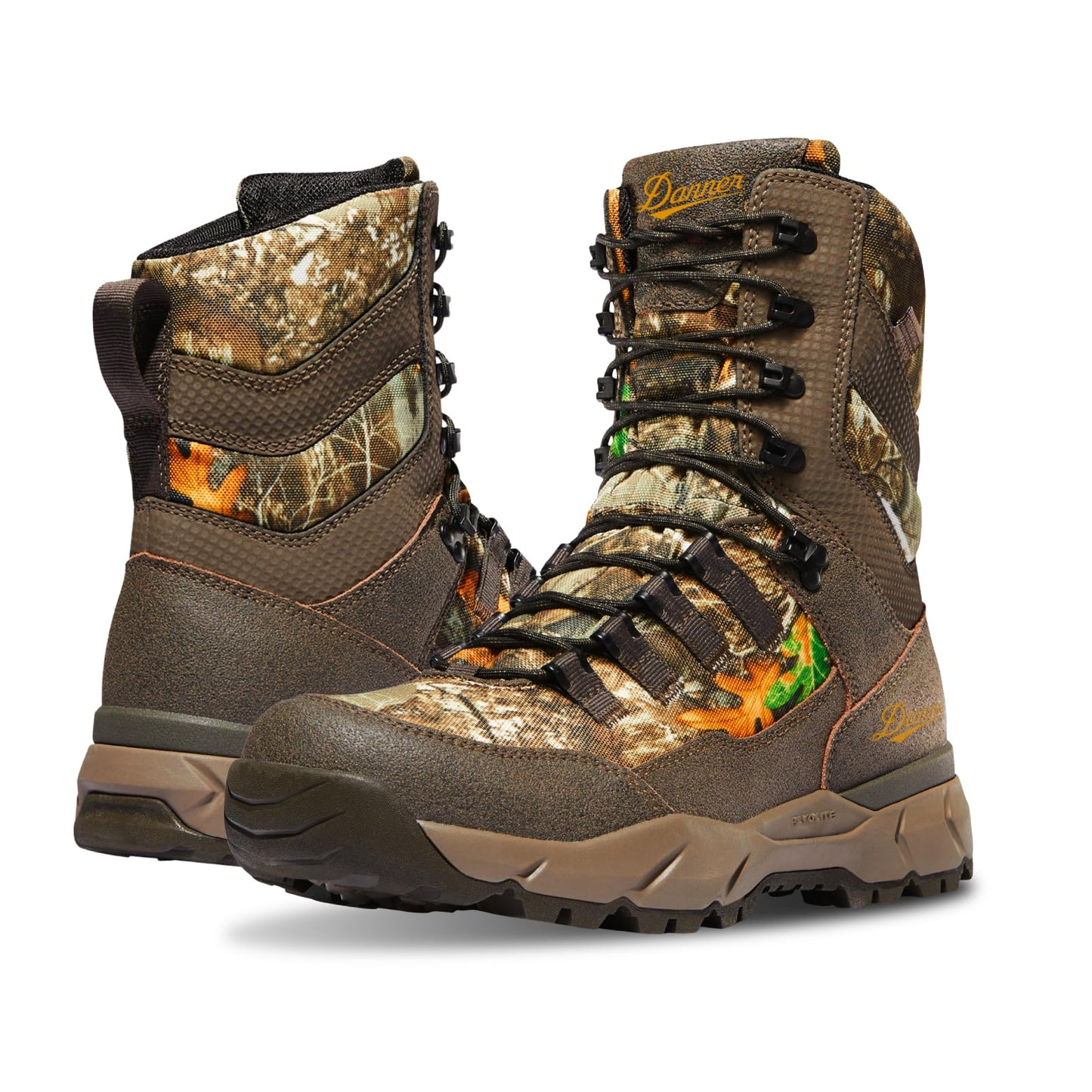 Danner Vital 8” Waterproof Hunting Boots for Men - Abrasion-Resistant Leather & Textile Upper, Shock-Absorbing Footbed & Non Slip Traction Outsole
