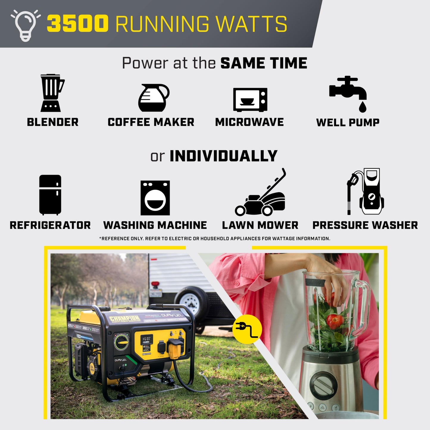 Champion Power Equipment 4375-Watt RV Ready Portable Generator with CO Shield