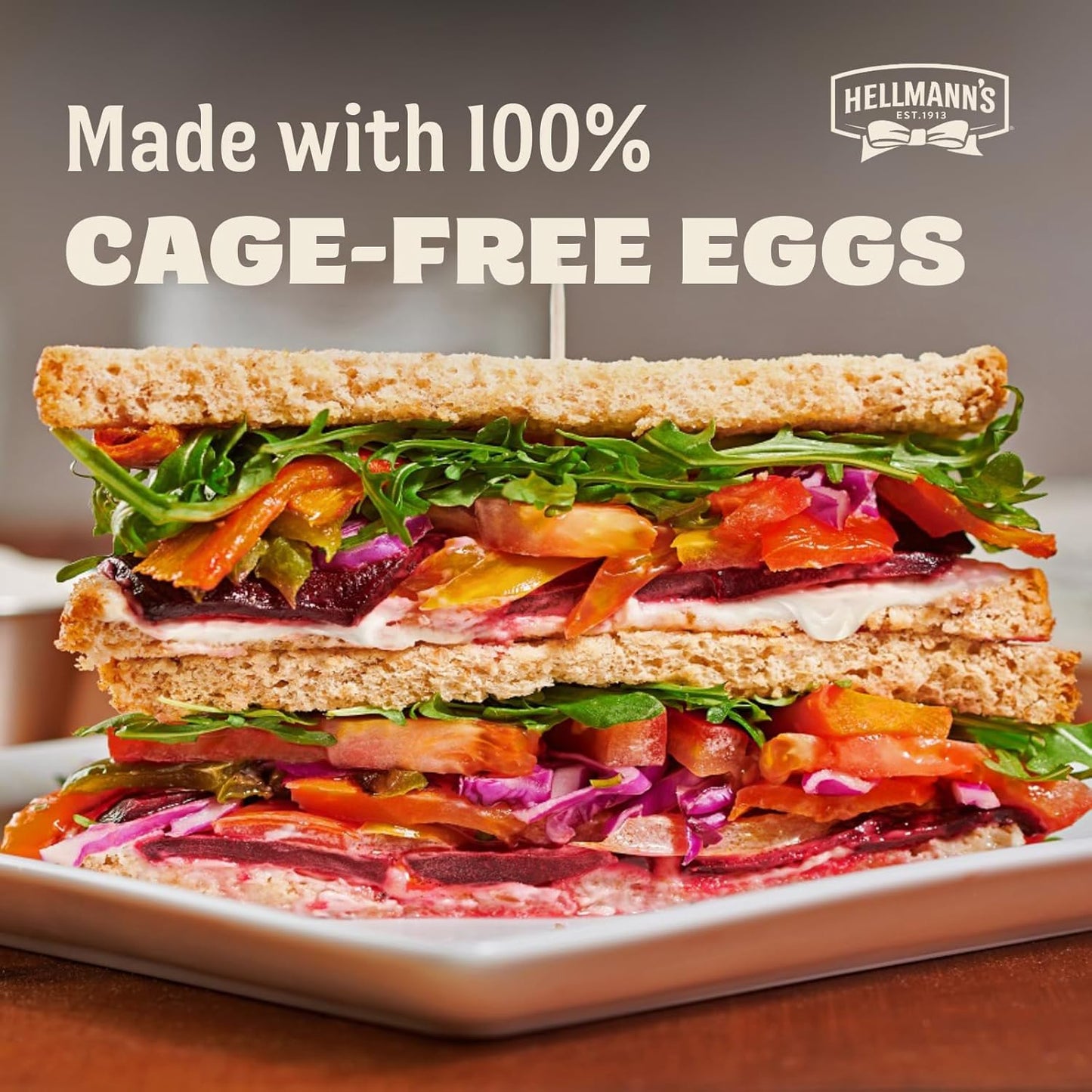 Hellmann's Real Mayonnaise Jar, Condiment for Sandwiches, Salads, Mayo Made with 100% Cage Free Eggs, Gluten Free 1 gallon 128 oz, Pack of 1