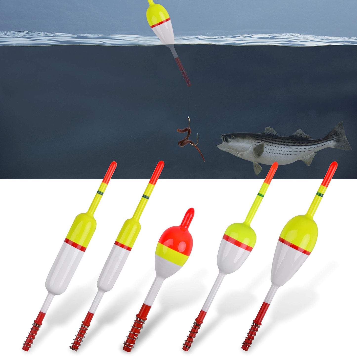 Fishing Floats and Bobbers Slip Bobbers for Fishing Spring Oval Stick Floats Slip Bobbers for Crappie Catfish Trout Fishing