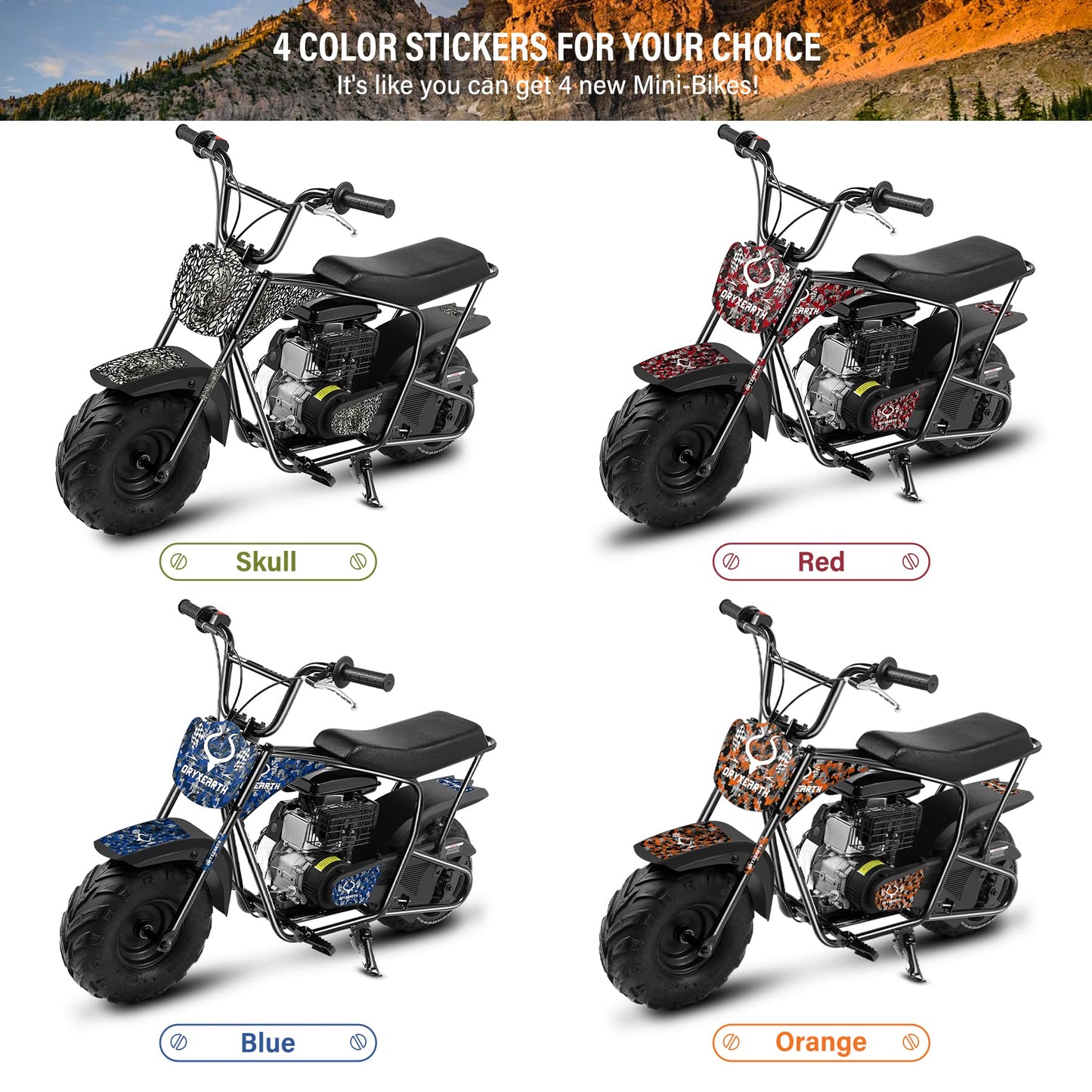 Oryxearth Mini Dirt Bike for Kids, 105CC 4-Stroke Kid Gas Powered Off-Road Pocket Pit Trail Motorcycle W/EPA Approved, Up to 24 Mph Weight Support 185 LBS