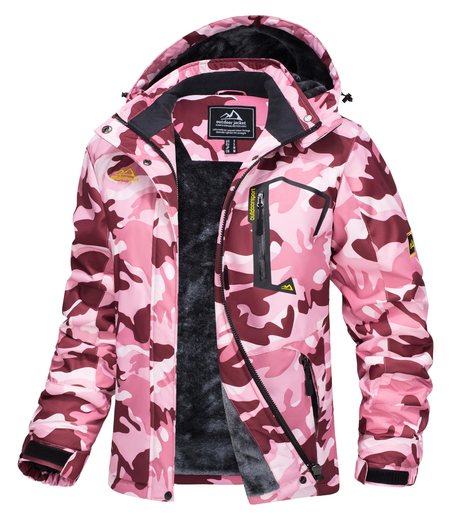 MAGCOMSEN Women's Ski Jacket Waterproof Insulated Snow Jacket Warm Windproof Winter Coats with Hood Fleece Lined Jacket