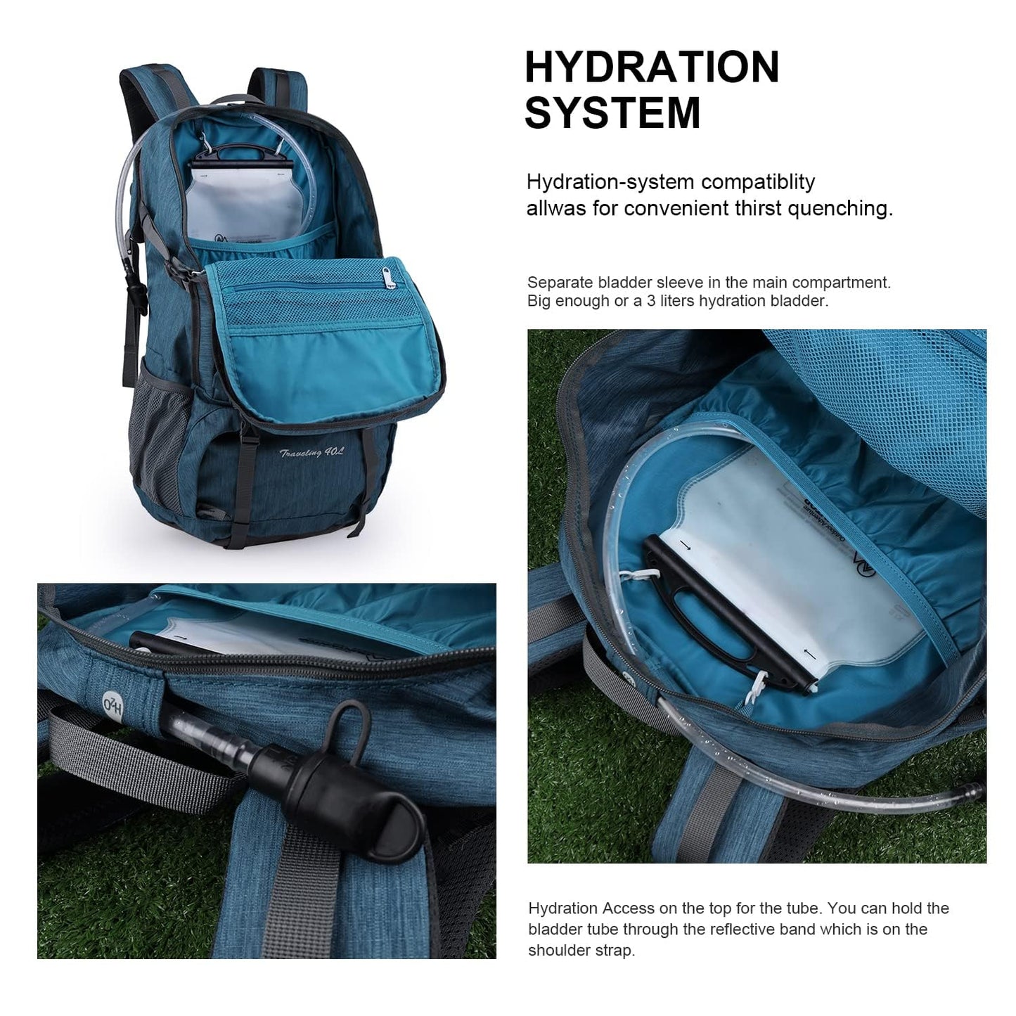 MOUNTAINTOP 40L Hiking Backpack Lightweight Travel Backpack for Men&Women Outdoor Camping Backpacking