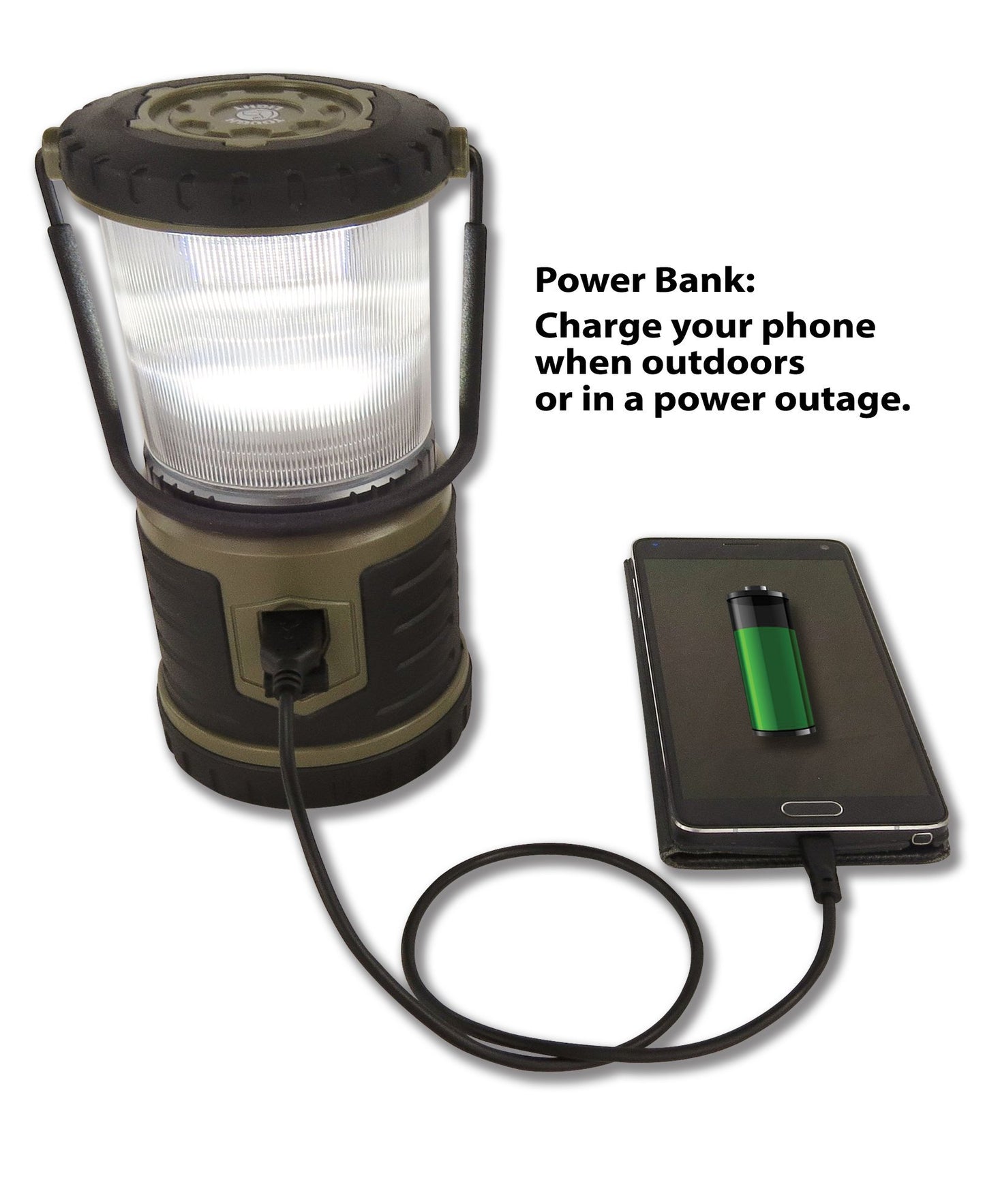 USB Rechargeable Camping Lantern, 400 Lumens LED Lantern, Hanging Tent Lamp, 6000mAh Power Bank, 200 Hour, 6 Modes, for Outdoors & Emergency