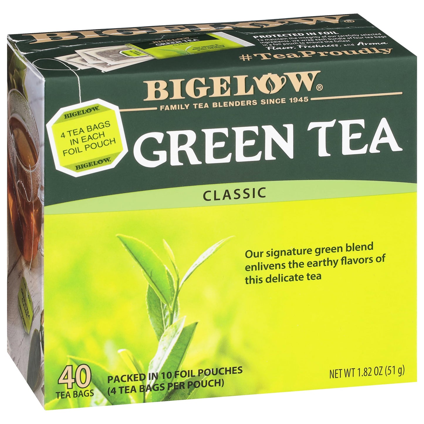 Bigelow Tea Green Tea Variety Pack, Classic Green Tea, Lemon, Pomegranate, Mint, Peach and Constant Comment Flavors, 20 Count Box (Pack of 6), 120 Total Tea Bags
