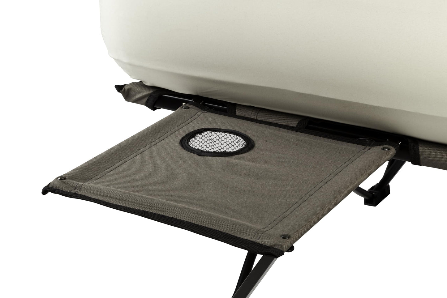 Coleman Queen-Size Airbed Cot Combination, Folding Air Mattress with Steel Frame & Side Table, Battery Pump Included
