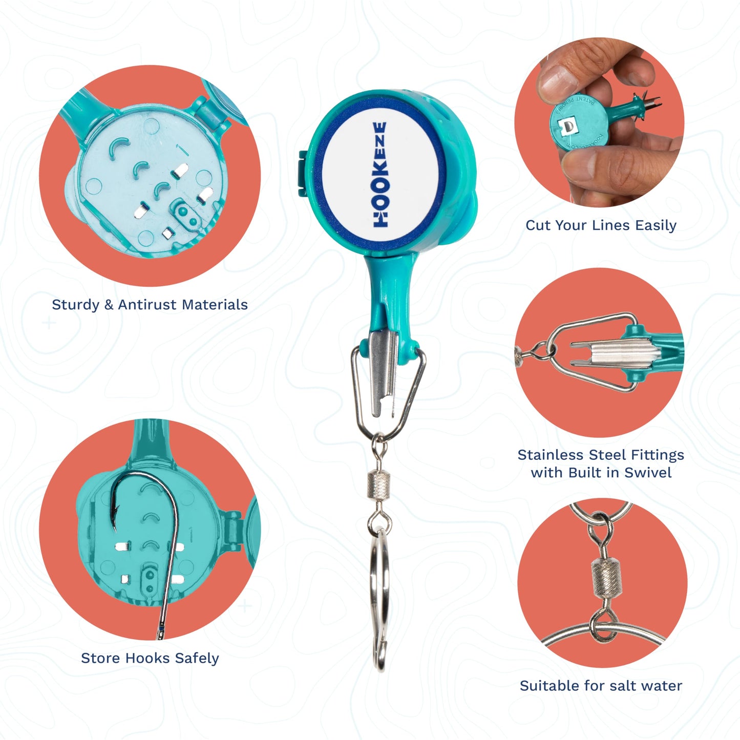 HOOK-EZE Fishing Knot Tying Tool | Protect from Fish Hooks | Tie Fishing Knots Easily | Cool Gadgets for Fishermen | Ice Fly Fishing | Fishing Accessories for Beginner Anglers | Nail Knot Tool