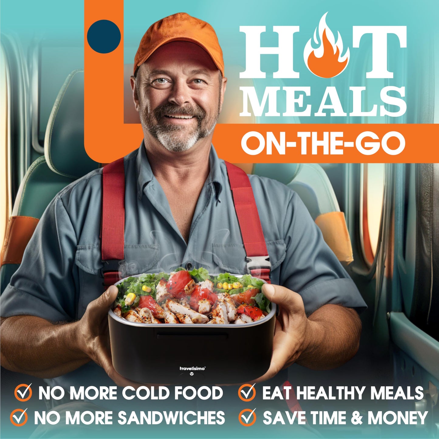 Electric Lunch Box For Adults, 80W Heated Lunch Box 1.5L, Heatable Lunchbox For Men For Car Truck Work, 12/24/110V, Loncheras Para Hombres De Trabajo, Gifts For Men, Gifts for Women