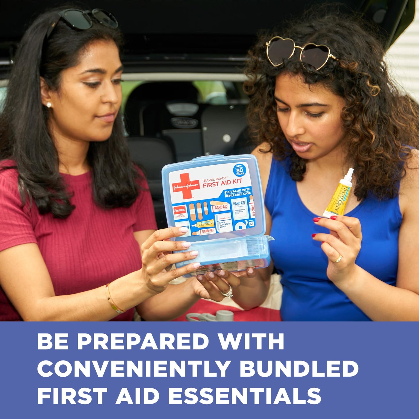 Johnson & Johnson All-Purpose Portable Compact First Aid Kit for Minor Cuts, Scrapes, Sprains & Burns, Ideal for Home, Car, Travel, Camping and Outdoor Emergencies, 160 Pieces