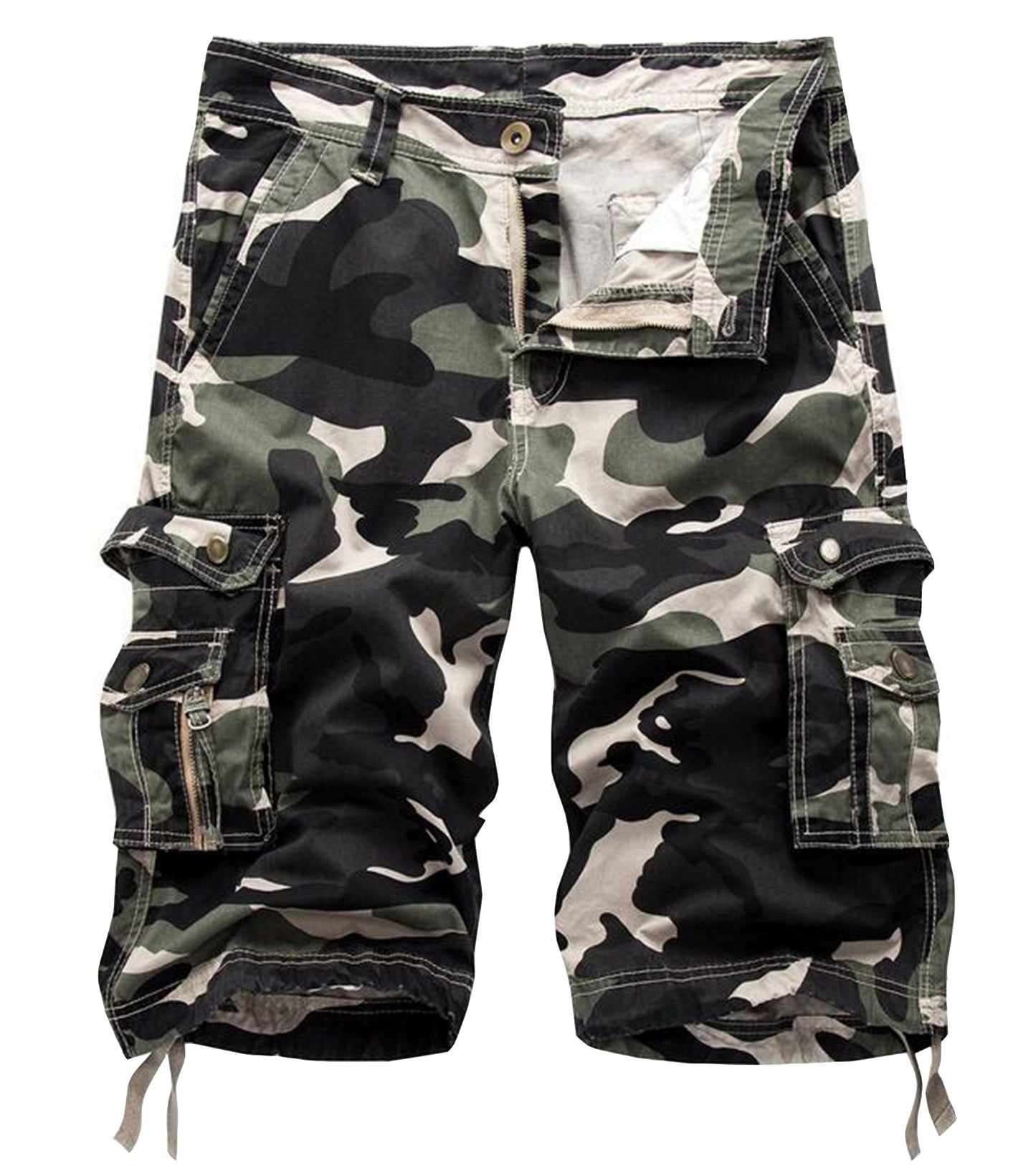 Men's Camo Cargo Shorts Relaxed Fit Multi-Pocket Outdoor Camouflage Cargo Shorts Cotton