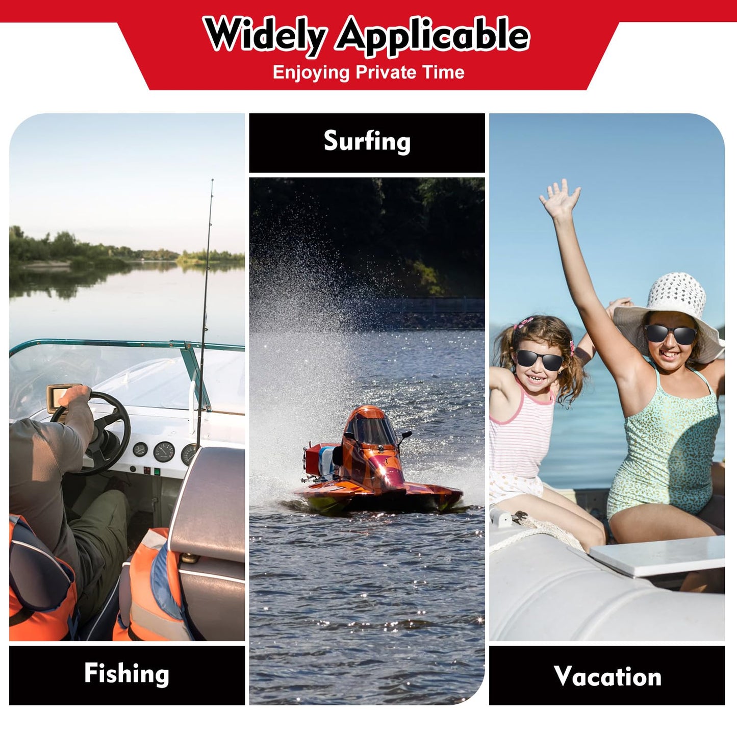 4 Stroke Outboard Motor, 123CC 6.5HP Boat Motor Boat Engine Motor, Heavy Duty Outboard Boat Motor Inflatable Marine Fishing Boat Yacht Engine (Fuel tank and Hoses Not Included)