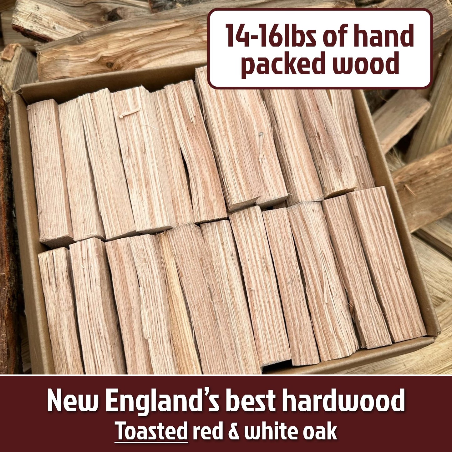 Savory Blend 5 Inch Universal Cooking Firewood - 14lbs. ~1000cuin Premium Kiln Dried Cooking Wood for Grills, Smokers and Ooni, Solo, Bertello Pizza Ovens (Savory Hardwood Blend)