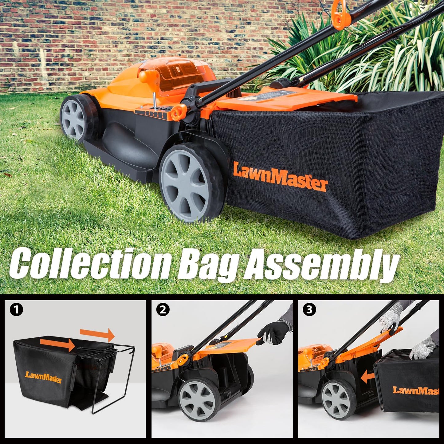 LawnMaster MEB1216K Electric Lawn Mower 16-Inch 12AMP