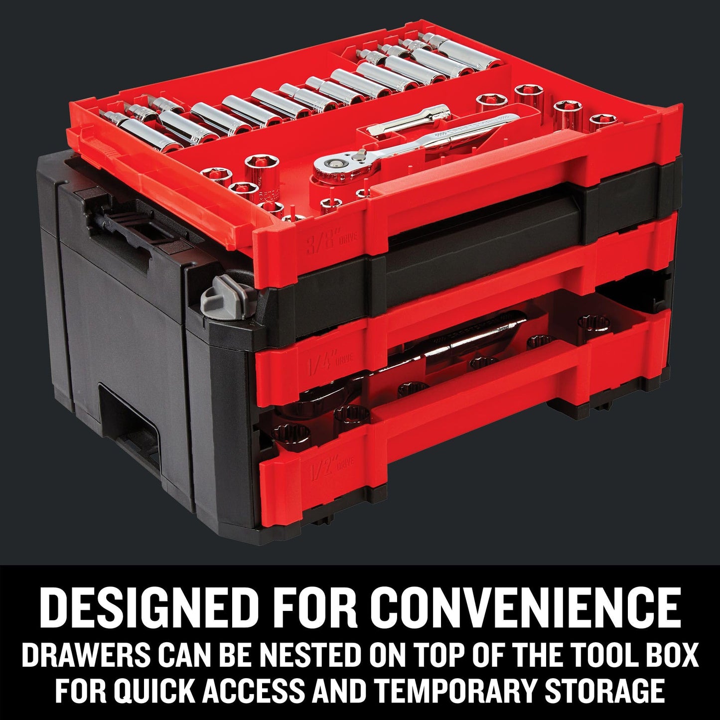 Craftsman VERSASTACK Mechanics Tool Set, 1/4 in, 3/8 in, and 1/2 in Drive, 230 Piece (CMMT45306)