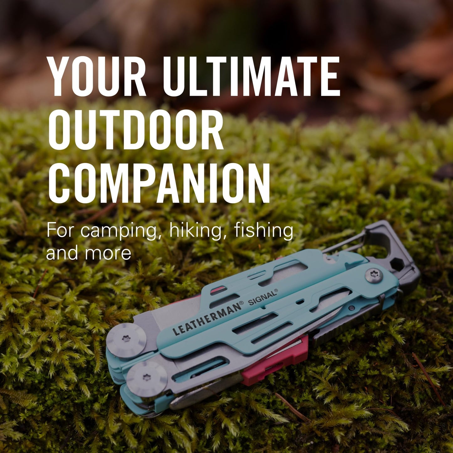 LEATHERMAN, Signal, 19-in-1 Multi-tool for Outdoors, Camping, Hiking, Fishing, Survival, Durable & Lightweight EDC, Made in the USA, Topographical Print