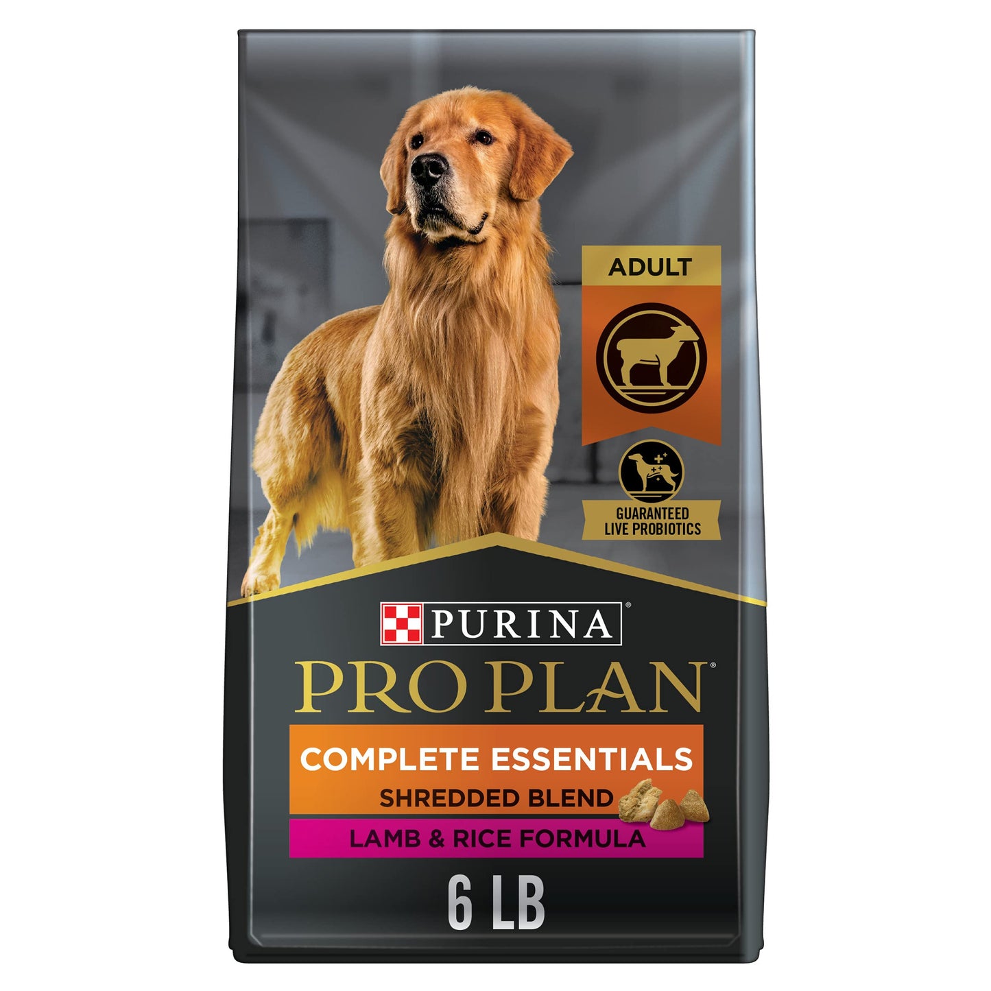 Purina Pro Plan Complete Essentials Shredded Blend Chicken and Rice Dog Food Dry Formula with Probiotics for Dogs - 47 lb. Bag