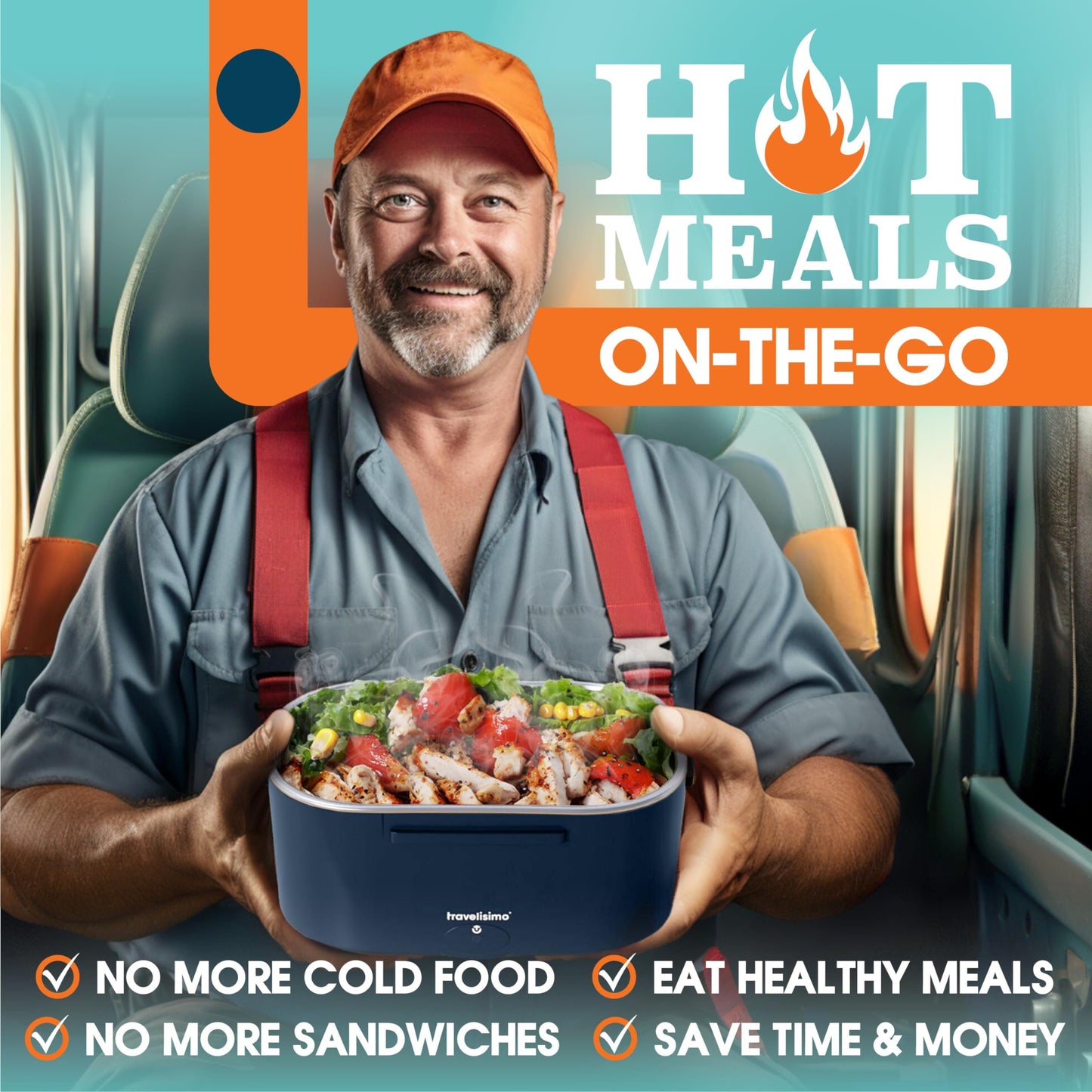 Electric Lunch Box For Adults, 80W Heated Lunch Box 1.5L, Heatable Lunchbox For Men For Car Truck Work, 12/24/110V, Loncheras Para Hombres De Trabajo, Gifts For Men, Gifts for Women