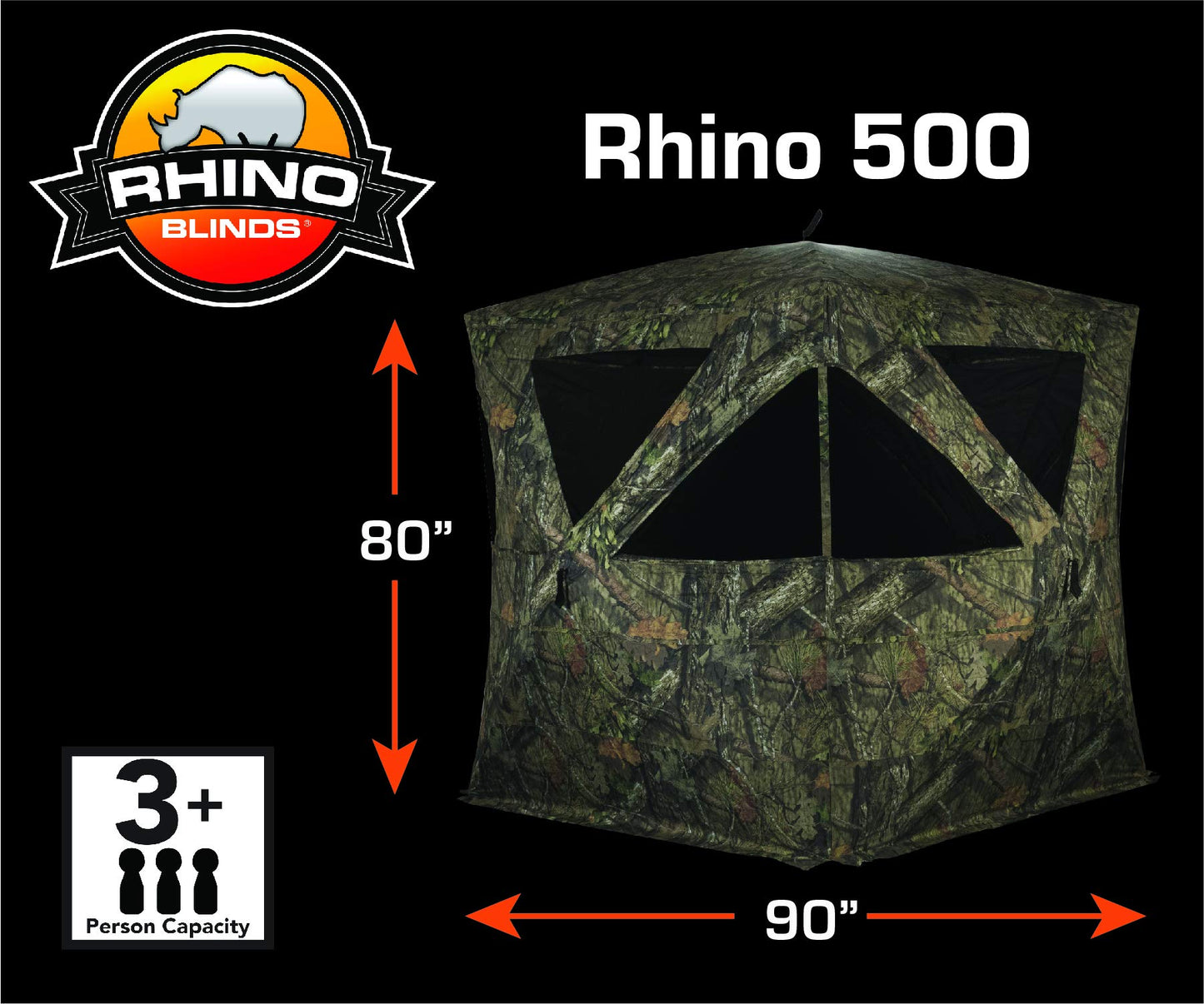 Rhino Blinds R500-MOC 3-4 Person Hunting Ground Blind