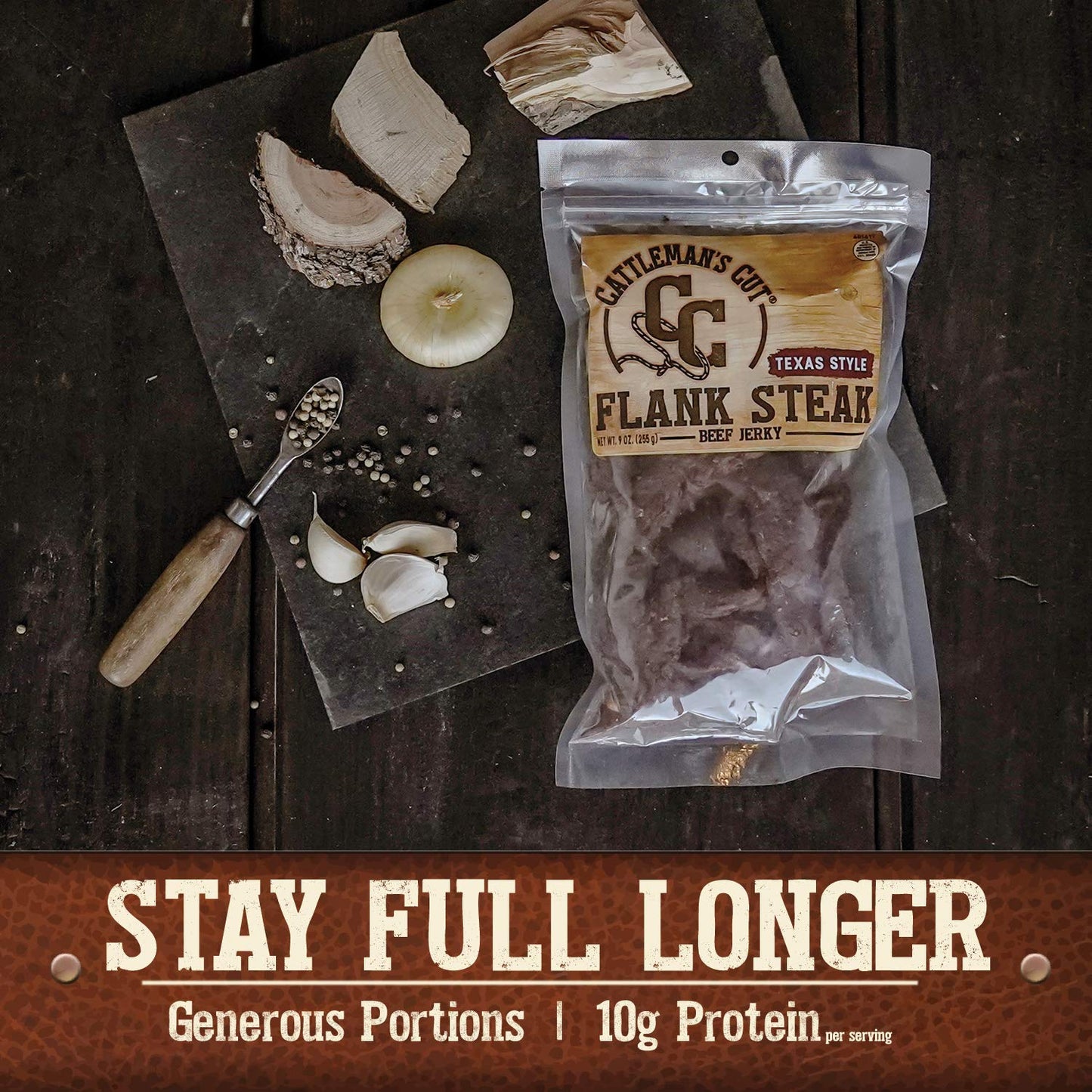 Cattleman's Cut Peppered Steakhouse Beef Jerky, 10 Ounce