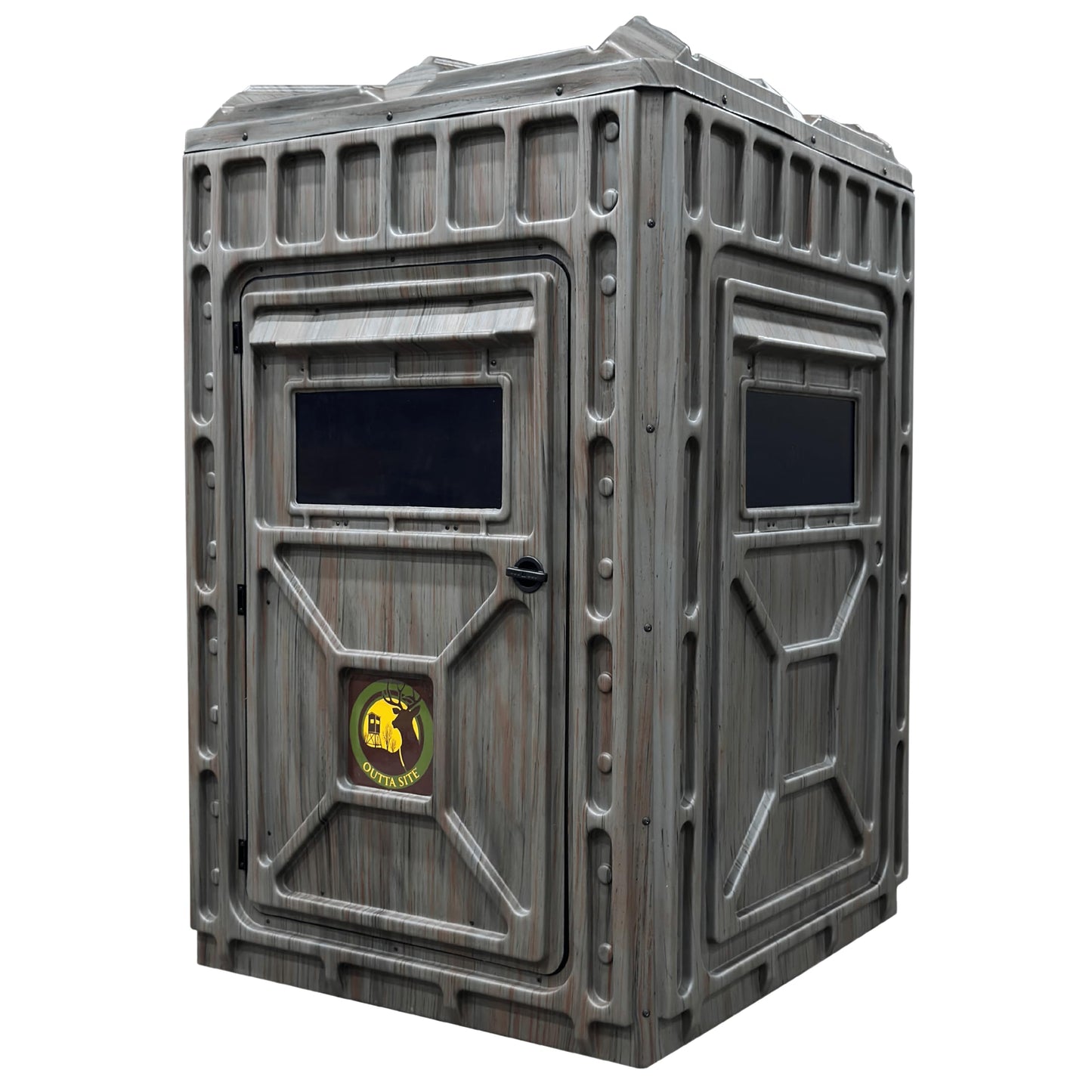 Outta Site Hunting Blind – 4 & 5 Sided High Density Plastic Hunting Blind – 1-2 & 2-3 Person Hard-Sided Ground Blind for Deer, Turkey Hunting – 360 Views – Arctic Snow Camo, Habitat Olive, Thicket Oak