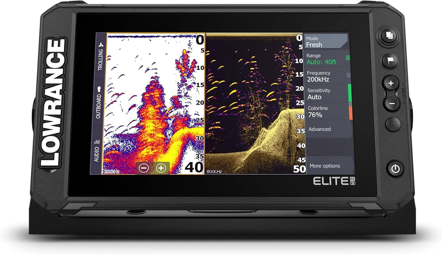 Lowrance Elite FS 9 Fish Finder with Active Imaging 3-in-1 Transducer, Preloaded C-MAP Contour+ Charts (Renewed)