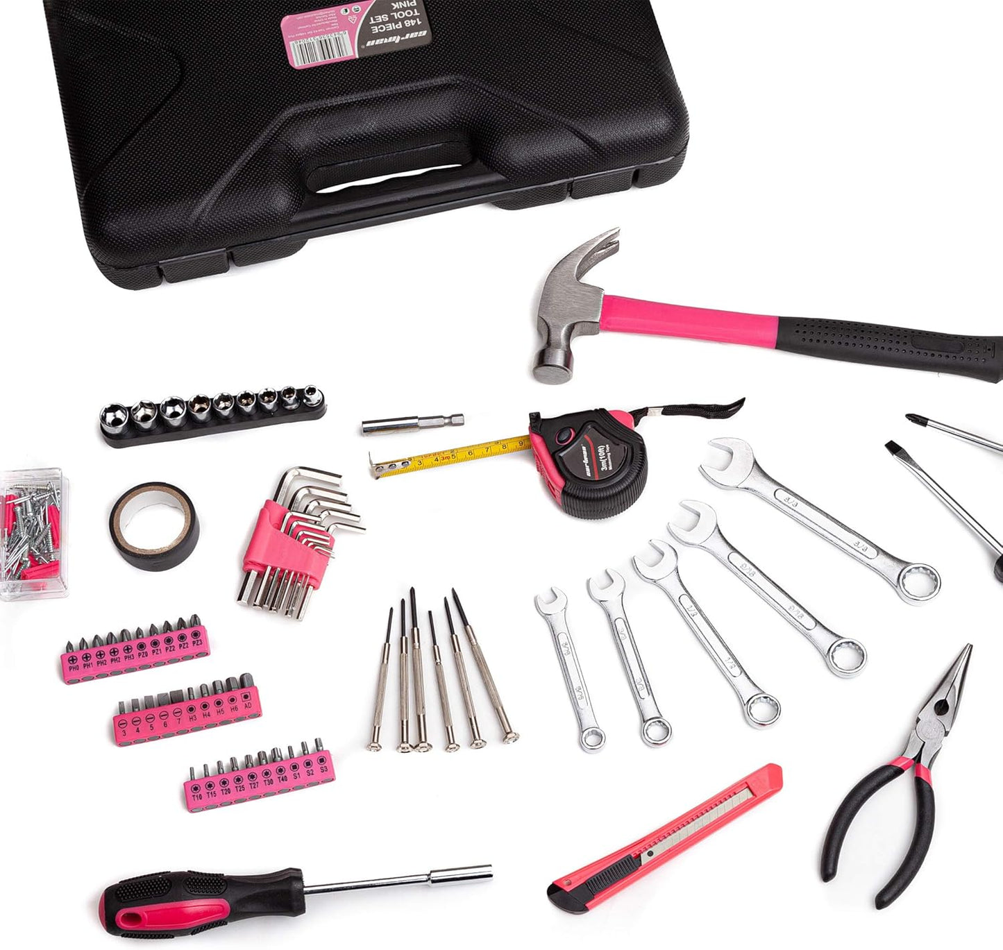 CARTMAN 148 Piece Automotive and Household Tool Set Perfect for Car Enthusiasts and DIY Home Repairs
