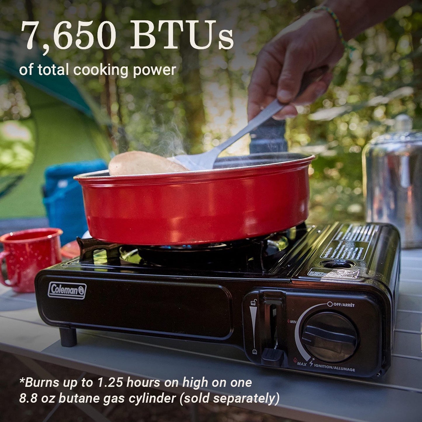 Coleman Classic 1-Burner Butane Stove, Portable Camping Cooktop with Carry Case & InstaStart Ignition, Adjustable Burner with 7650 BTUs of Power