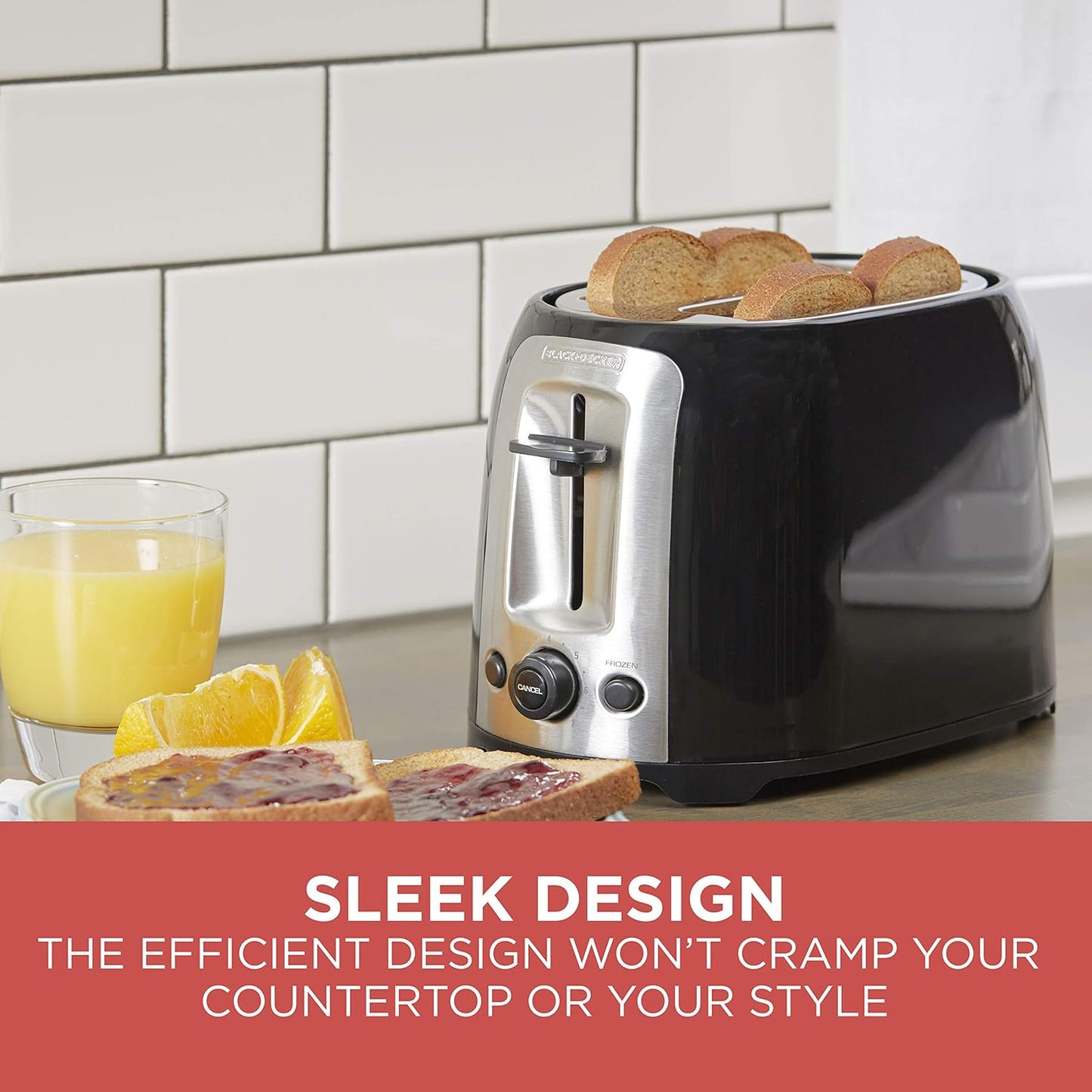 BLACK+DECKER 4-Slice Toaster, Extra Wide Slots, 7 Shade Settings, 1400 Watts, Frozen and Bagel Buttons, Toast Shade Selector, Extra Lift