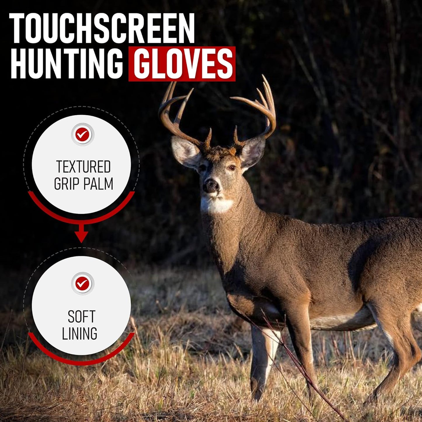 DecoyPro Men’s Camo Touchscreen Hunting Gloves – Lightweight, Thin, High-Performance Hunting Gear – L/XL