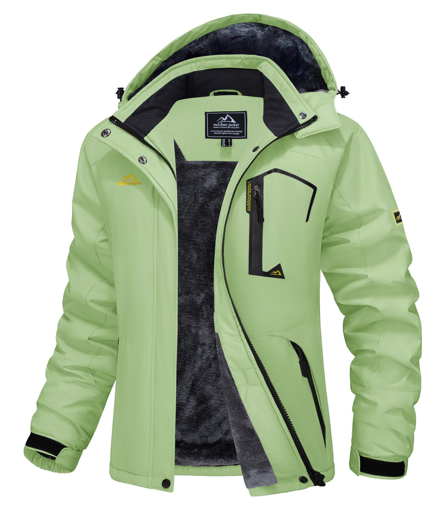 MAGCOMSEN Women's Ski Jacket Waterproof Insulated Snow Jacket Warm Windproof Winter Coats with Hood Fleece Lined Jacket