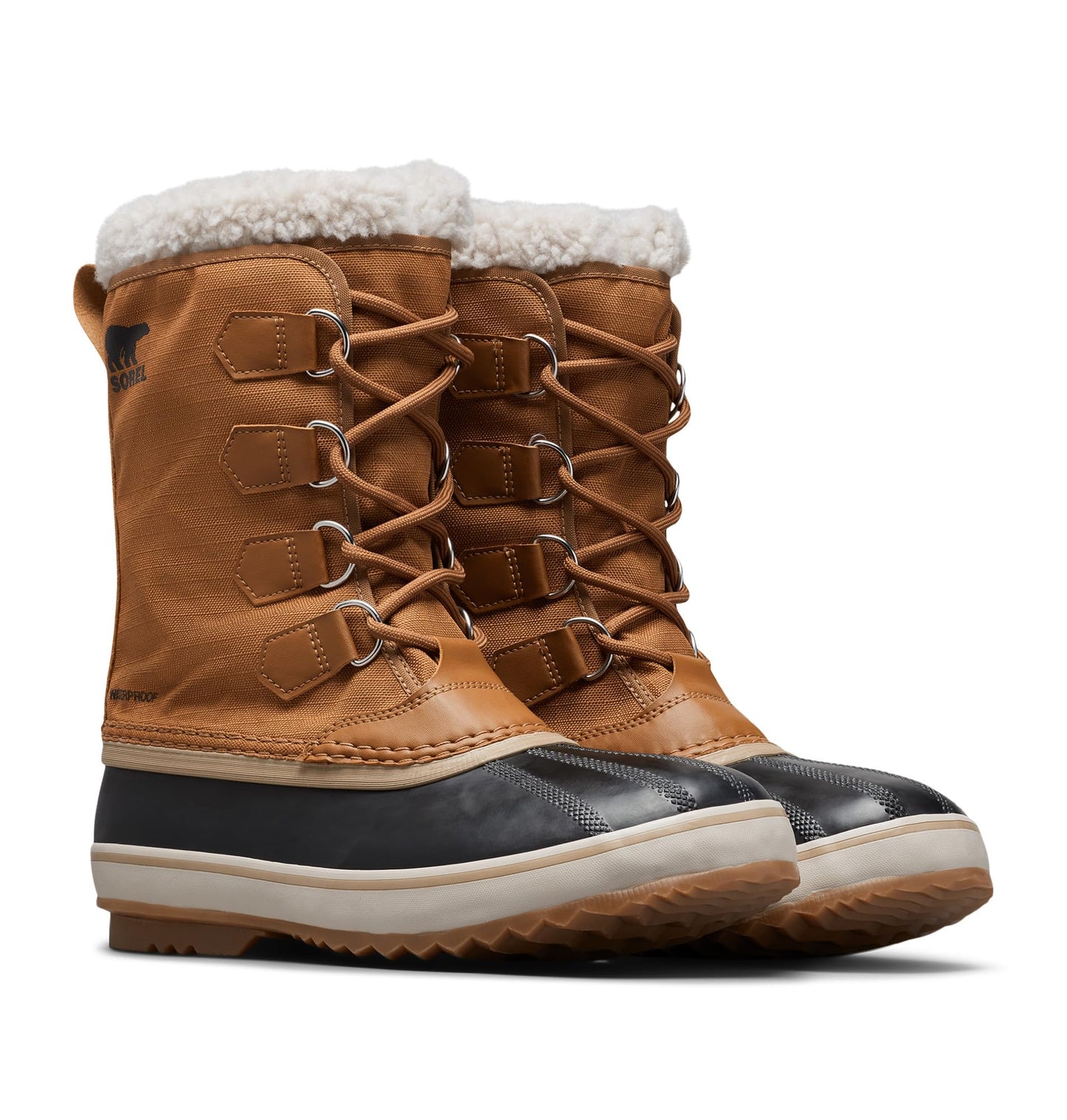 SOREL Men's 1964 Pac Nylon Waterproof Boot - Camel Brown, Black - 10