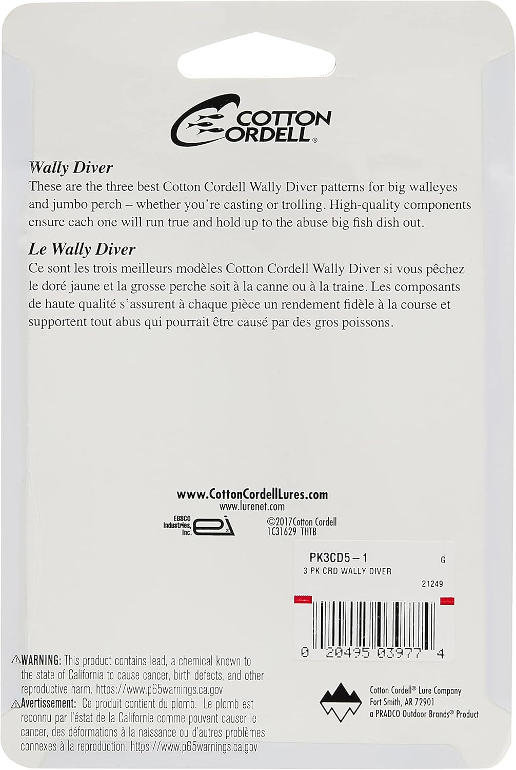 Cotton Cordell PK3CD5-1 Wally Diver 3 Pack Assortment