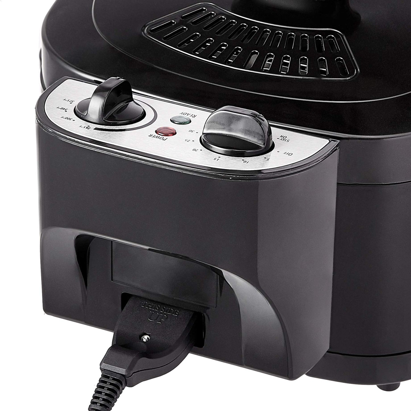 Amazon Basics 3.2-Qt (3.0L) Deep Fryer with 12-Cup Oil Capacity, Adjustable Temperature, Easy Draining Basket, Stainless Steel Exterior, Viewing Window, 1500W, Black & Silver