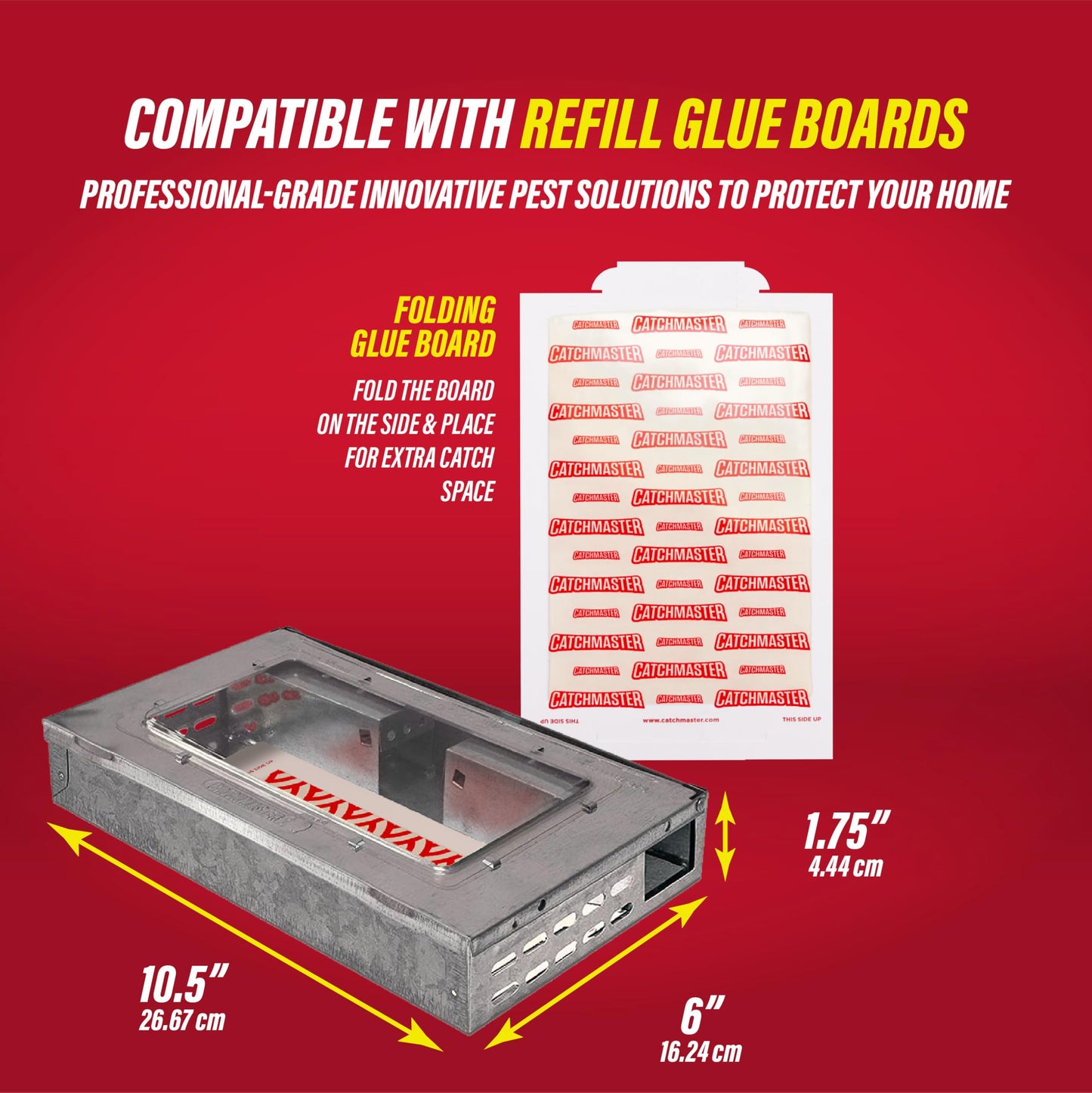 Catchmaster Pro Series Multi-Catch Mouse Trap 6-Pack, Humane Mouse Traps Indoor for Home, Includes Replaceable Glue Board, Pet Safe Pest Control, Live Catch for Garage & Shed