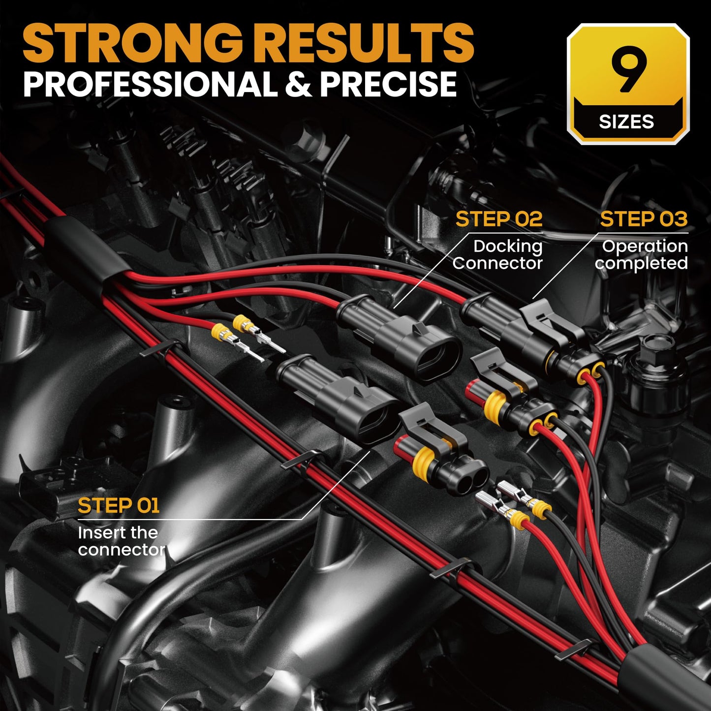 SOMELINE Crimping Tool Kit, Waterproof Automotive Electrical Connectors Electrical Wire Connectors Plug Kit 1/2/3/4/5 Pin Waterproof Connectors with 22-14 AWG Ratchet Crimping Tool and Removal Tools