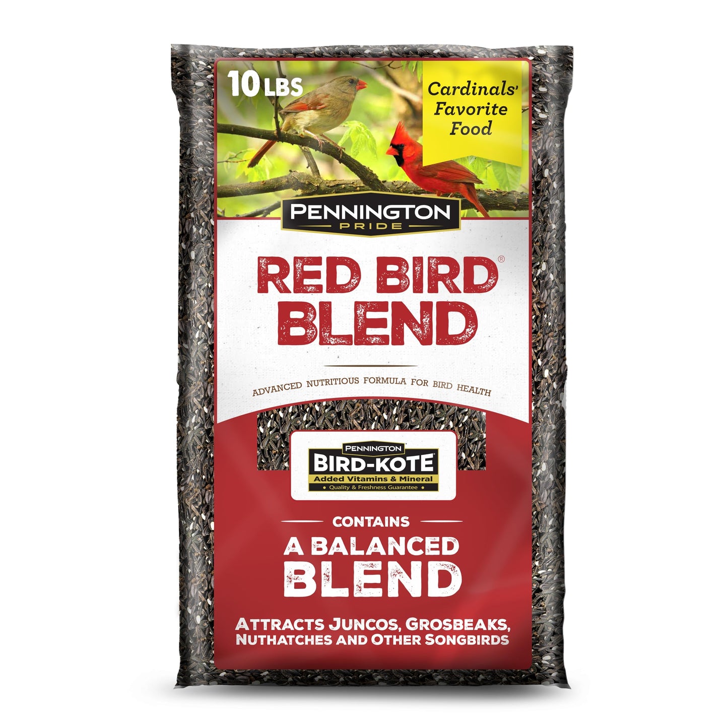 Pennington Pride Songbird Nut & Fruit Blend, Wild Bird Seed for Outside Feeders, Advanced Nutrition Formula for Bird Health, 10-lb. Bag