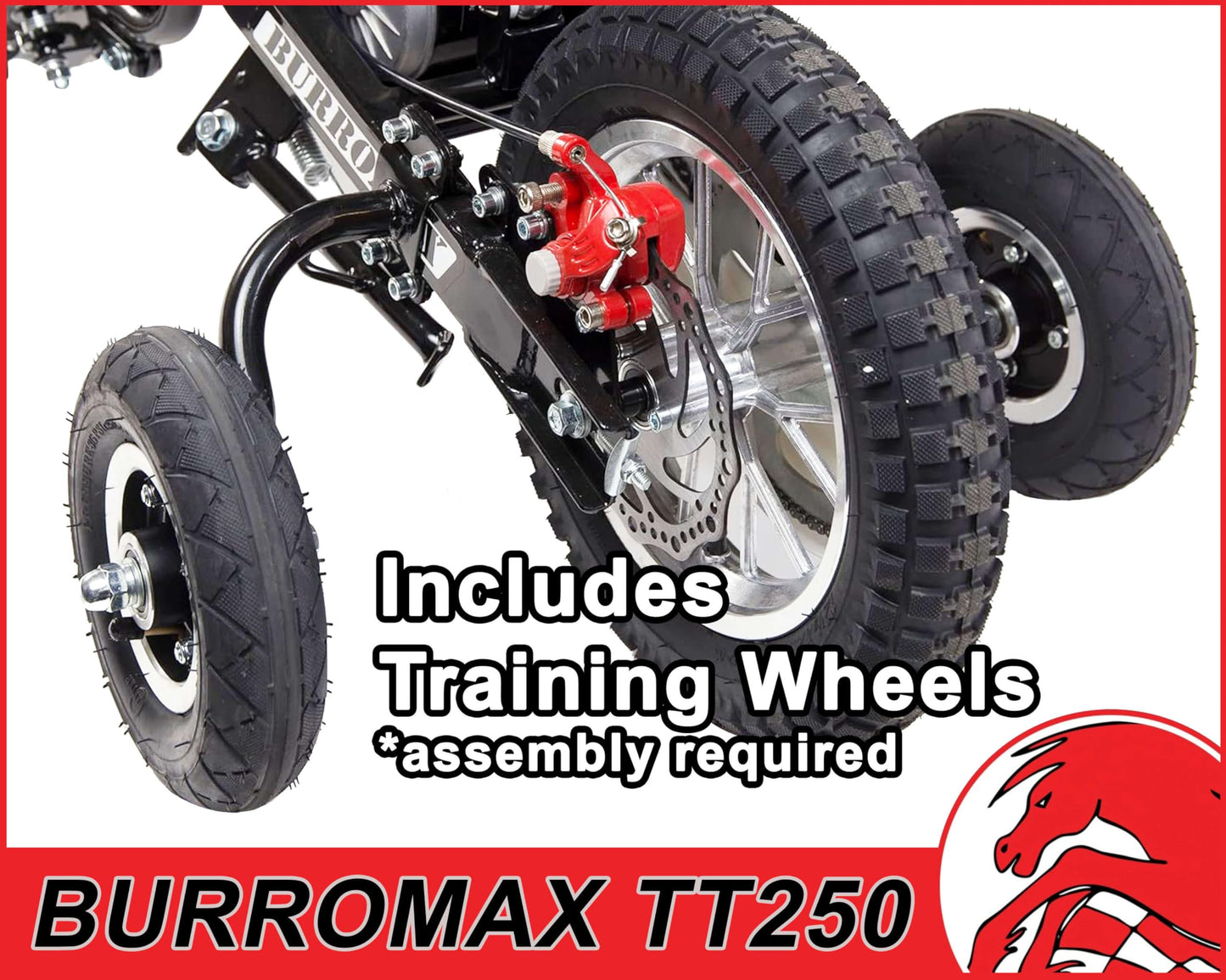 Burromax TT250 Electric Dirt Bike for Kids, 250w 24v 7ah, 2 Speeds, 14 Mph, Up to 150lb Rider, Off-Road Electric Mini Bike