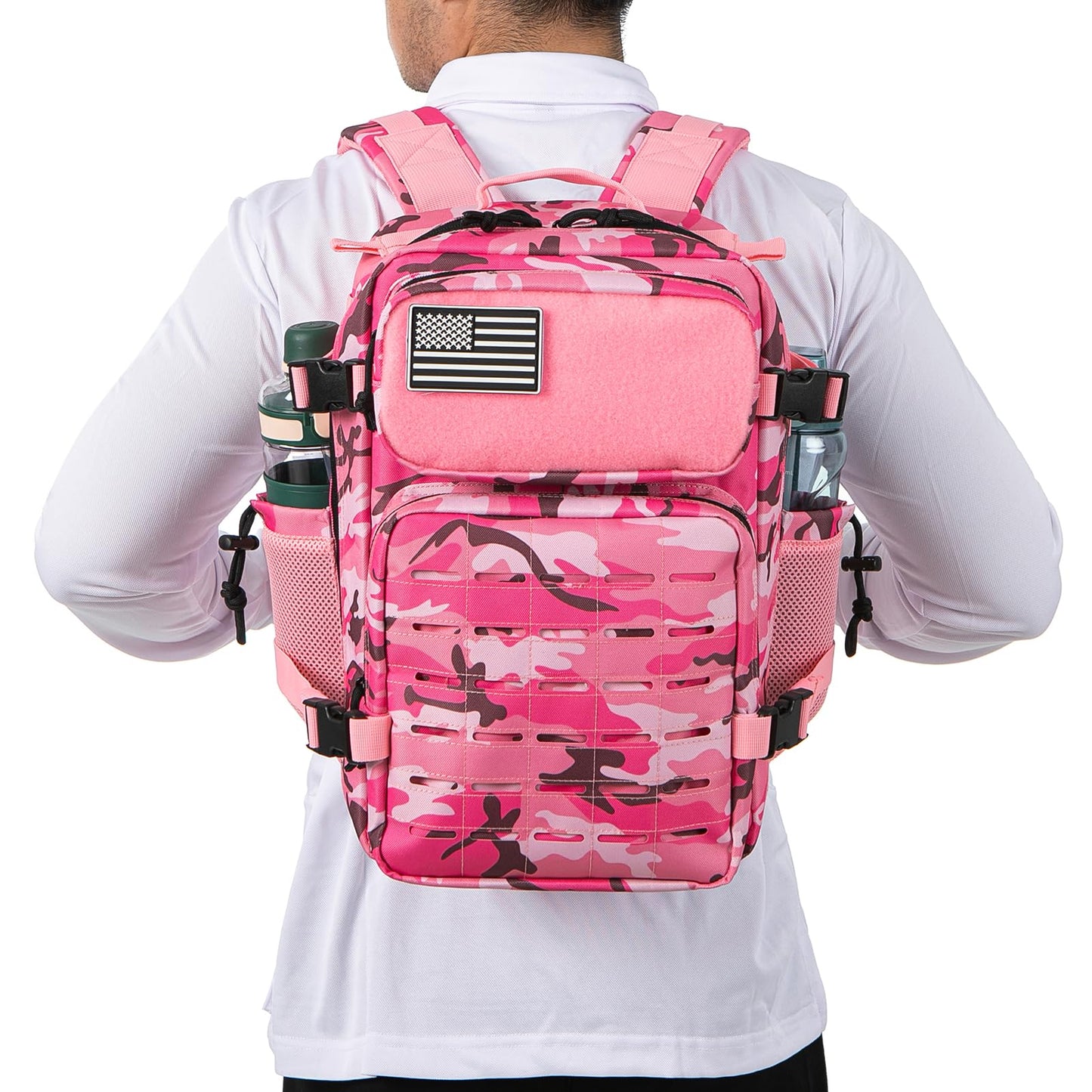 QT&QY 25L/35L/45L Military Tactical Backpack For Men Molle Daypack 3 Day Bug Out Bag Hiking Rucksack With Bottle Holder