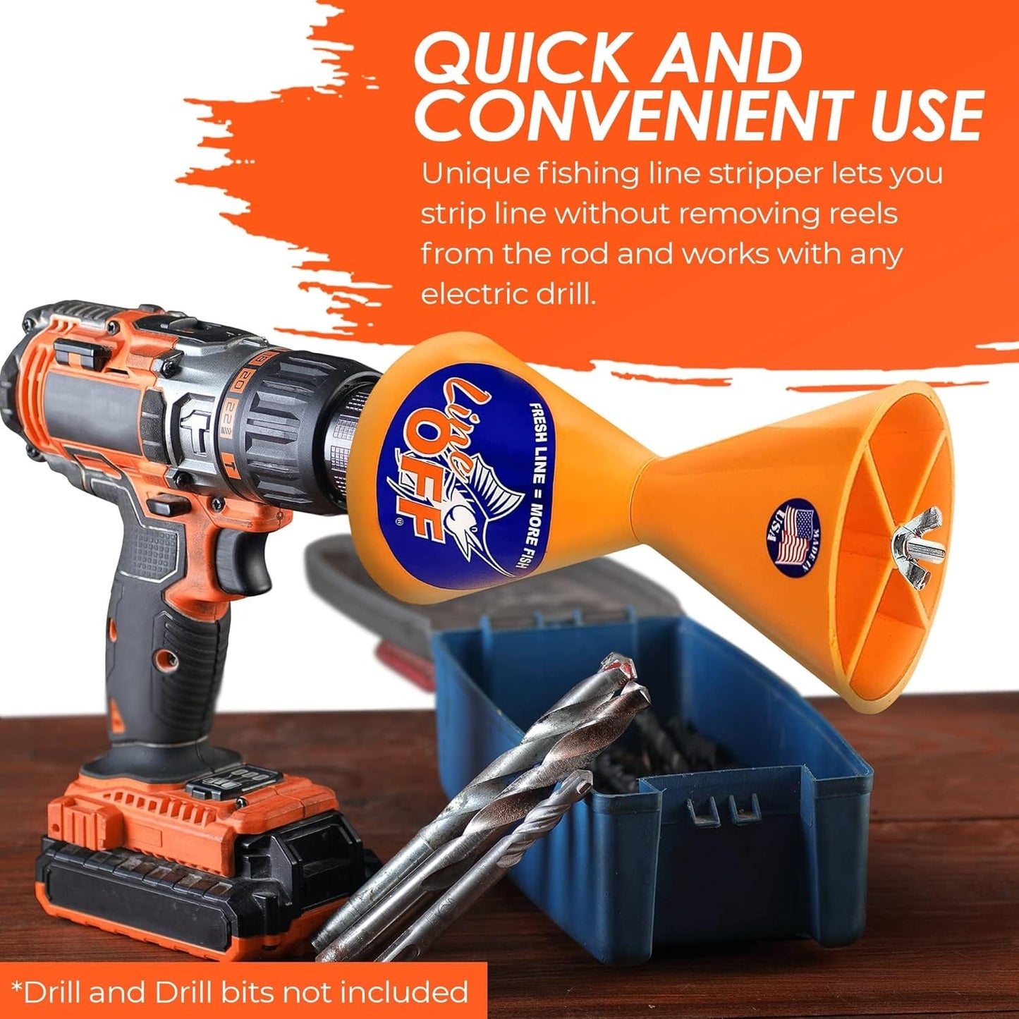 Line Off Stripper Removes Strip Line Fishing Reel Accessories (Orange)