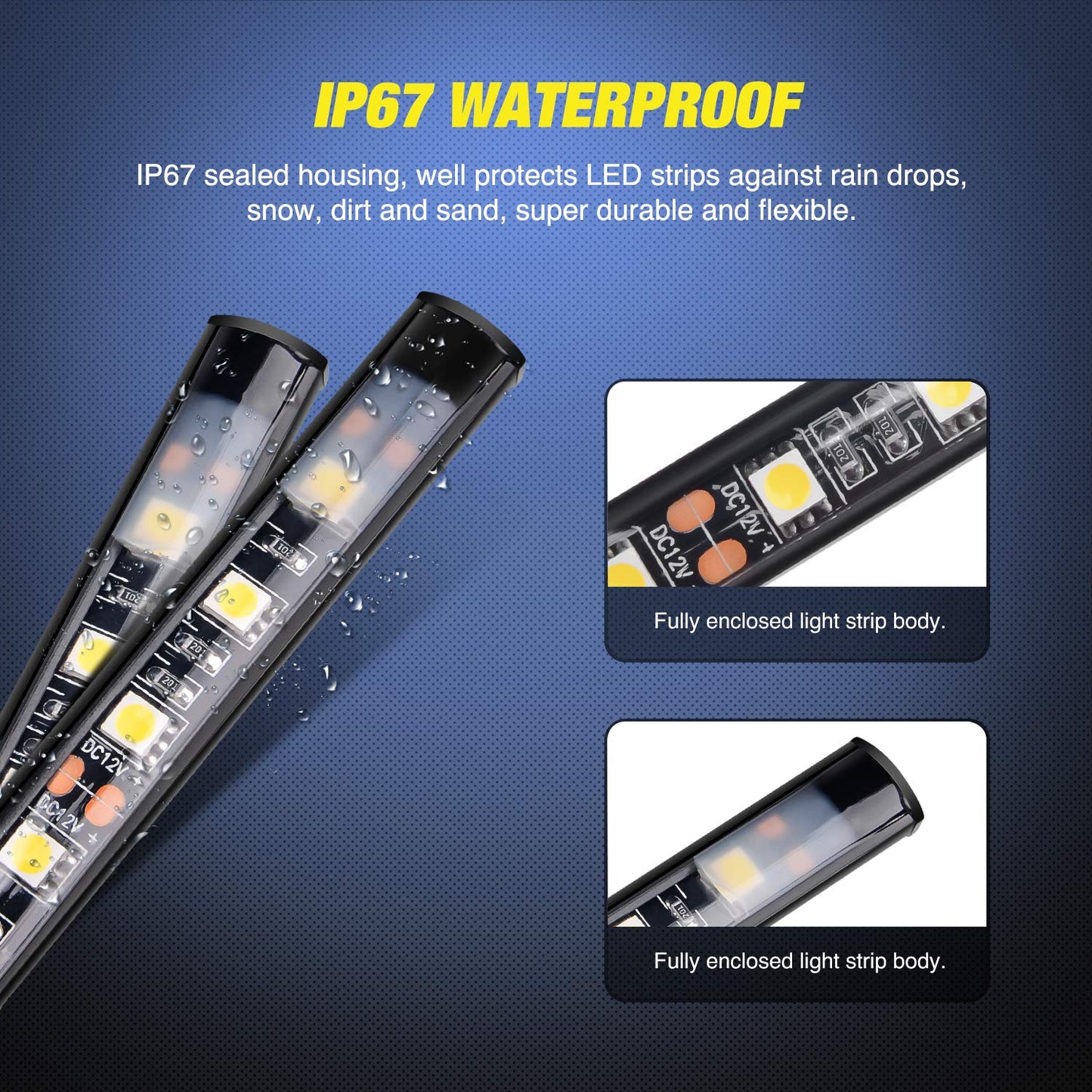 Nilight 3PCS 60 Inch RGB Truck Bed Light Strip Kit 270 LED Neon Accent Lights with RF Remote On Off Switch Splitter Extension Cable for Cargo Pickup Truck Camper RV SUV Boat